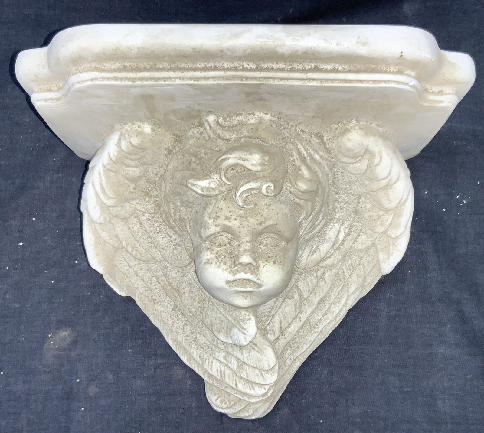 Vintage White Plaster Cherub Shelf (1 of 7)