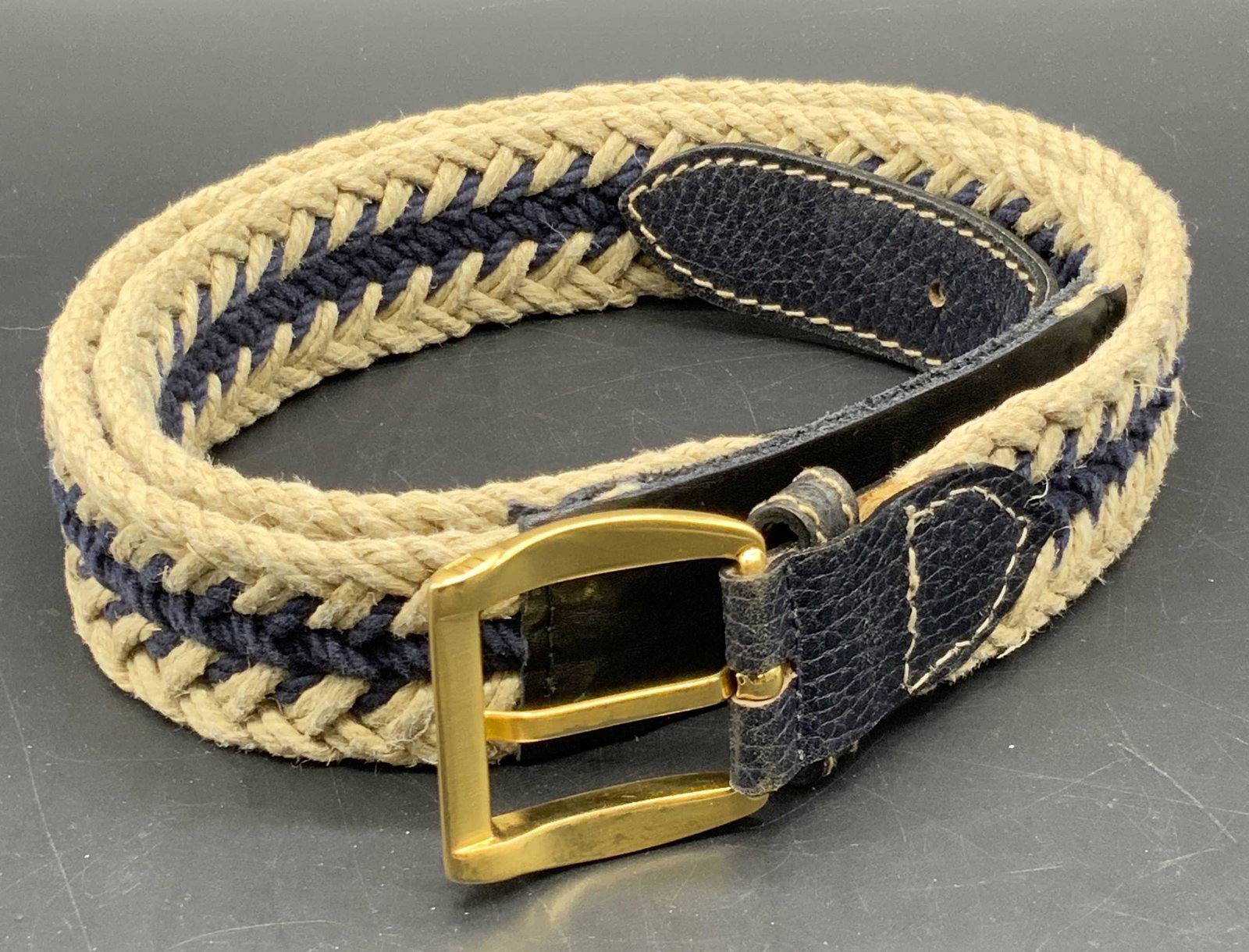 DUNHILL 40/100 Leather & Rope Belt (1 of 8)