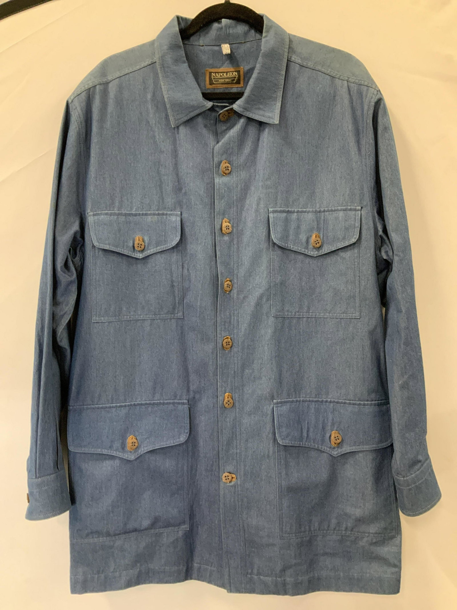 Napoleon Cotton Denim Style Tunic w Belt, ITALY (1 of 6)