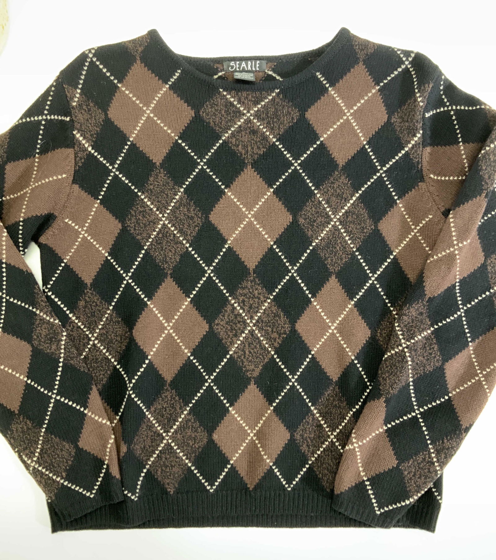 SEARLE Cashmere Argyle Sweater (1 of 5)