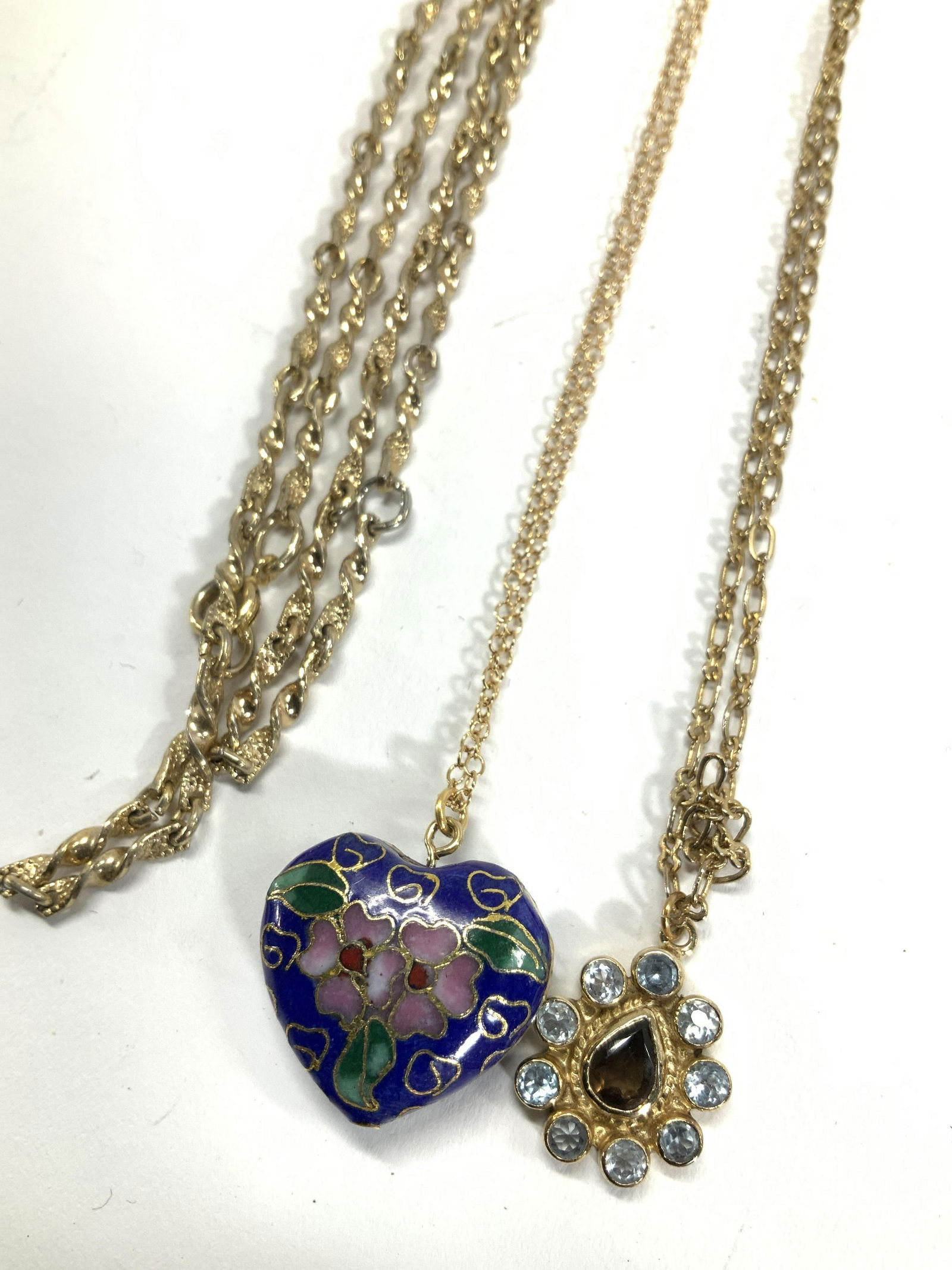 Lot 3 Cloisonne and Gemstone Necklaces (1 of 6)
