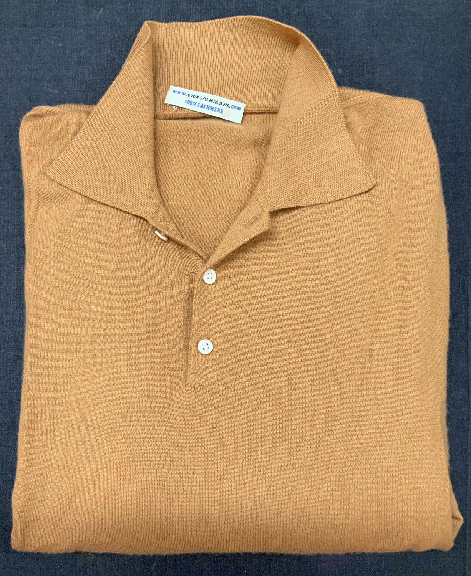Giorgio MILANO Burnt Ornge Cashmere Sweater, XXL (1 of 5)