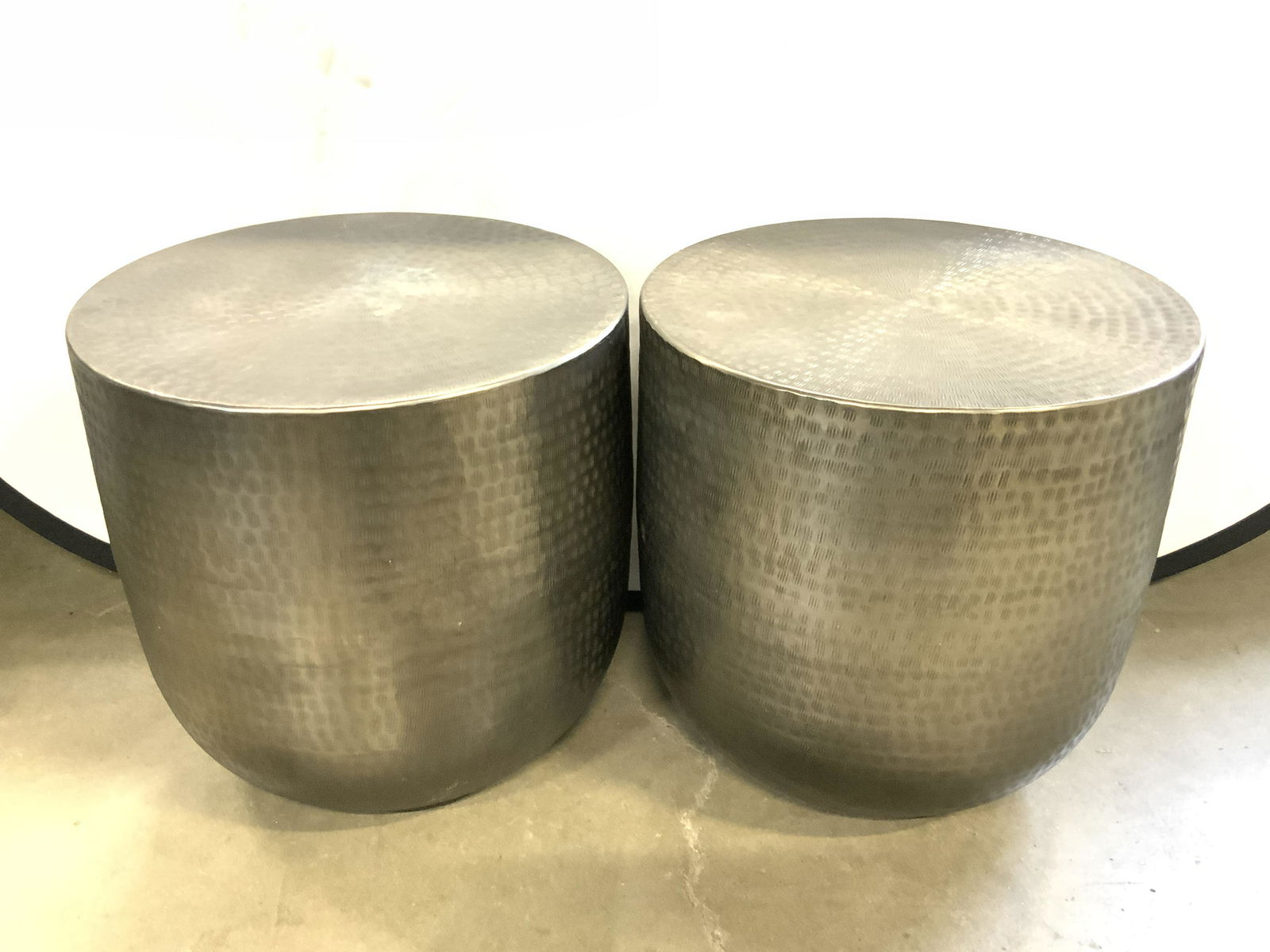 Pr RESTORATION HARDWARE Silver Tn Side Tables (1 of 15)