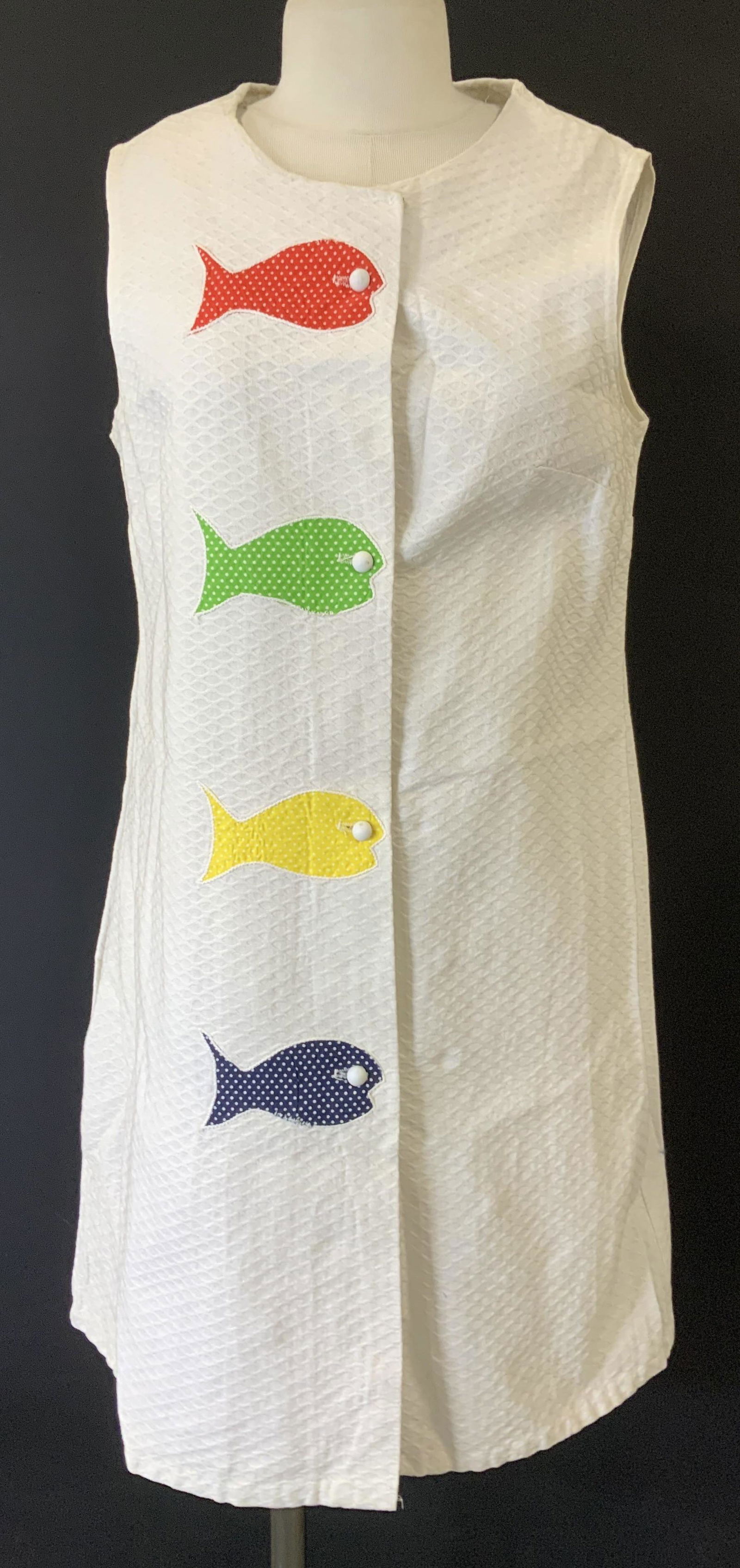 Mid Century Shift Dress w Fish (1 of 9)