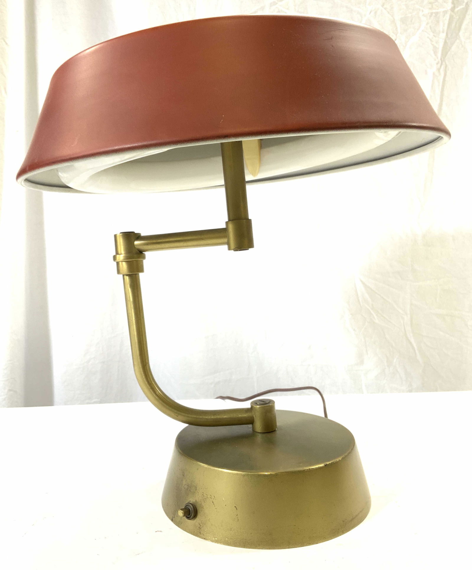 Vtg Bauhaus Machine Age Brass Swing Arm Table Lamp (1 of 8)