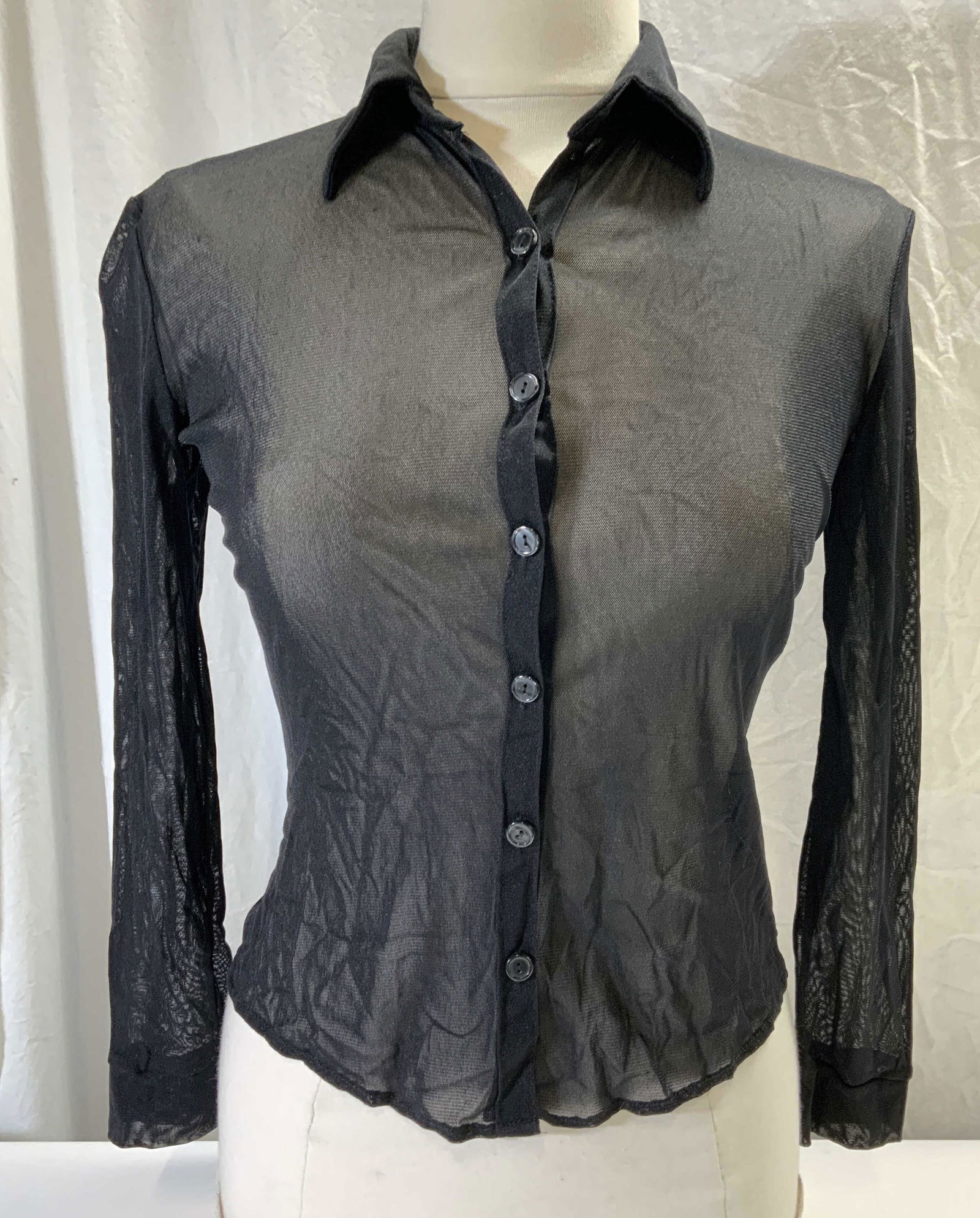 THE BLUE AGE Black Sheer Button Up (1 of 6)