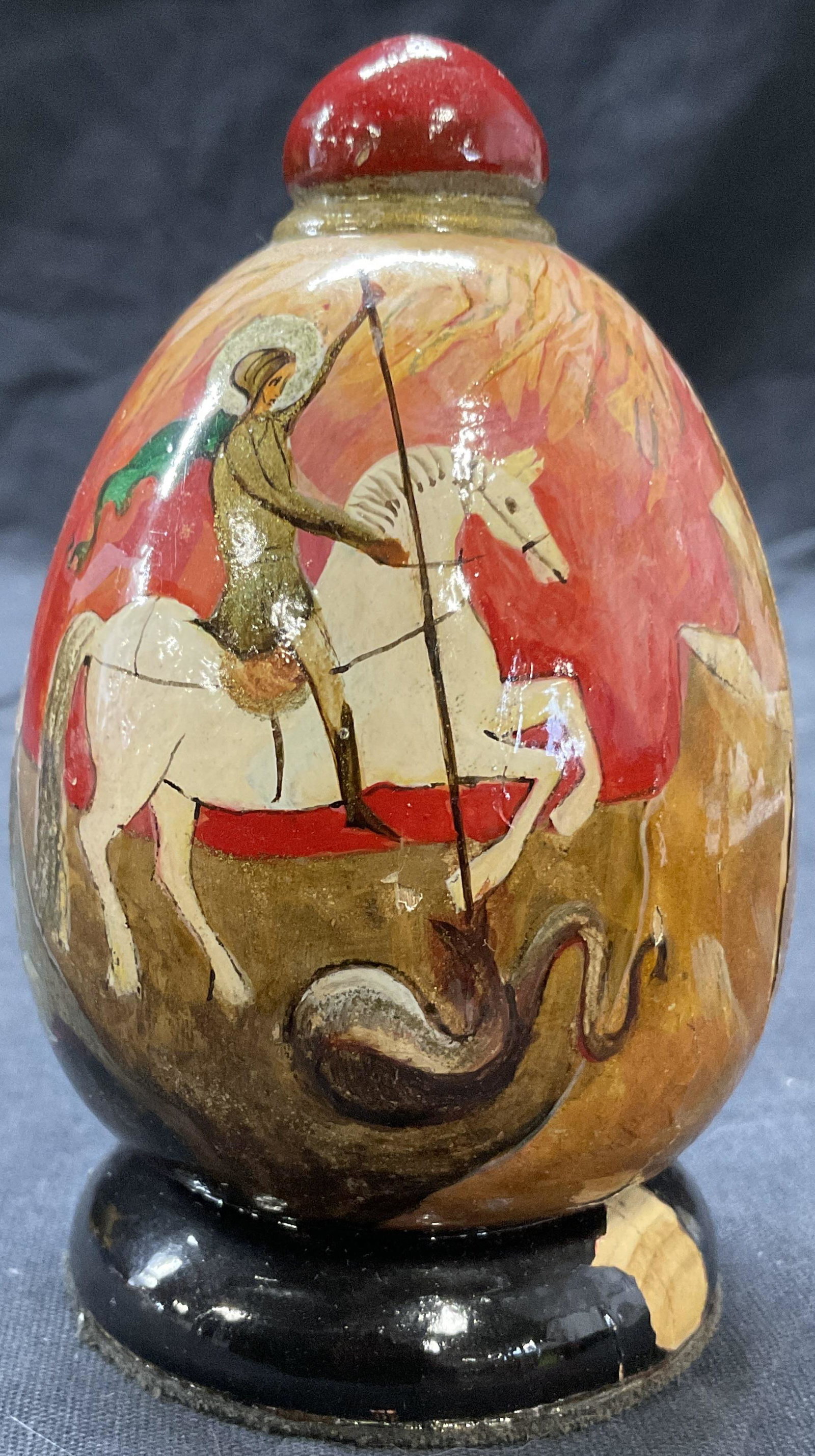 Lacquered Russian Wooden Egg Decor (1 of 5)