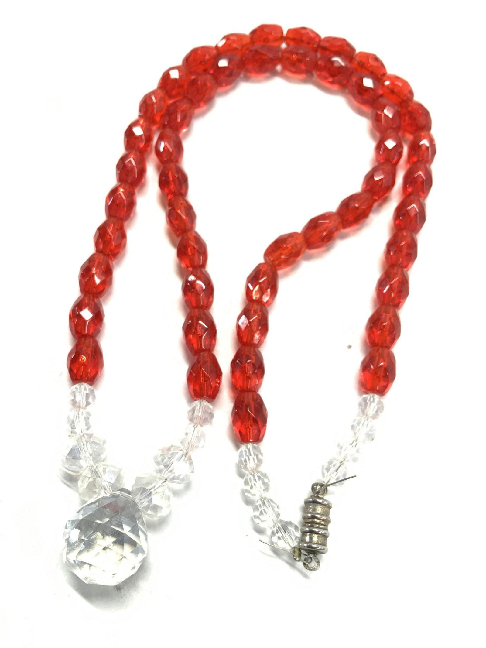 Cherry Red Faceted Glass Bead Necklace (1 of 5)