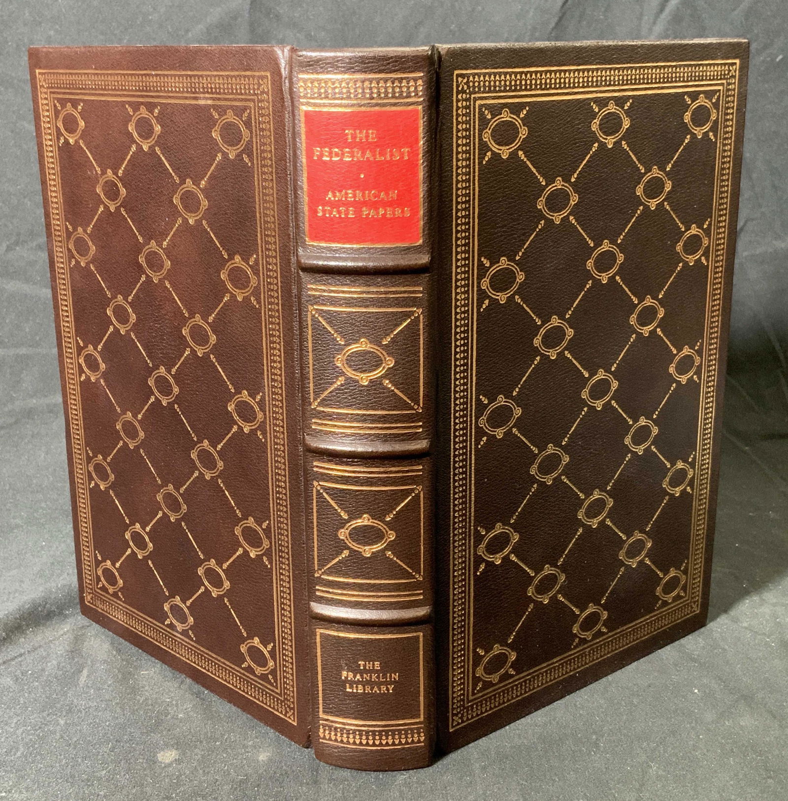 Limited Edt The Federalist American State Papers: Limited edition copy of The Federalist American State Papers. Papers written by Alexander Hamilton, James Madison, and John Jay. Hardbound in leather with gilt decoration. Published by The Franklin Li