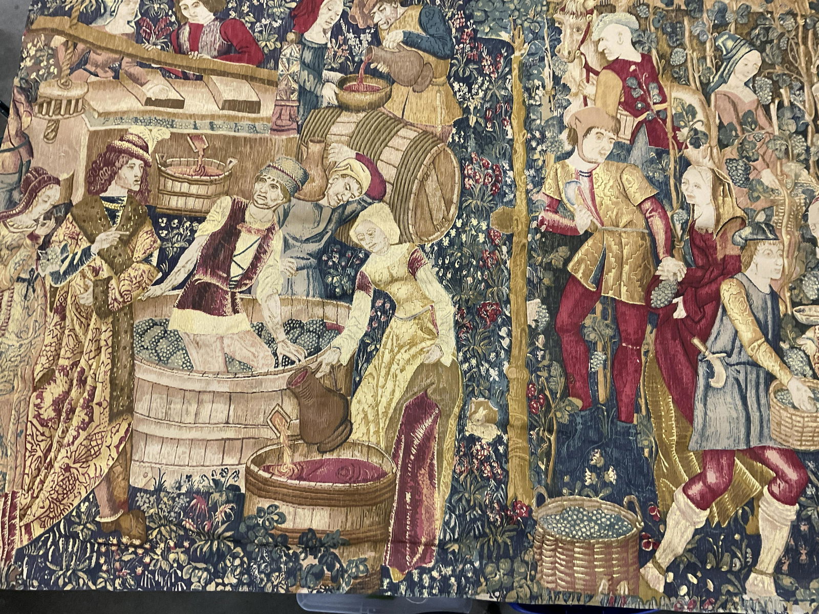 Large Window/Wall Tapestry of Grape Harvesting (1 of 8)