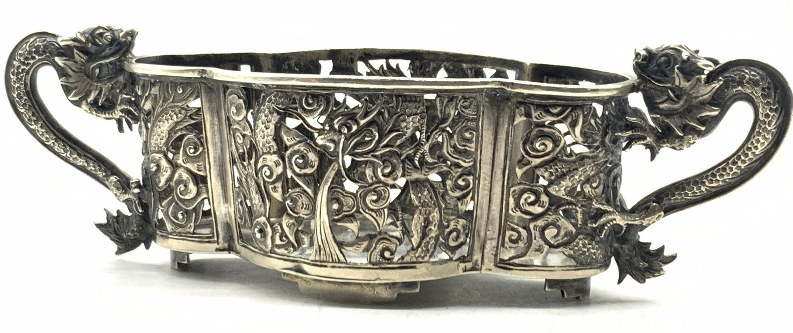 LUEN-WO Signed Sterling Dragon Vessel (1 of 11)