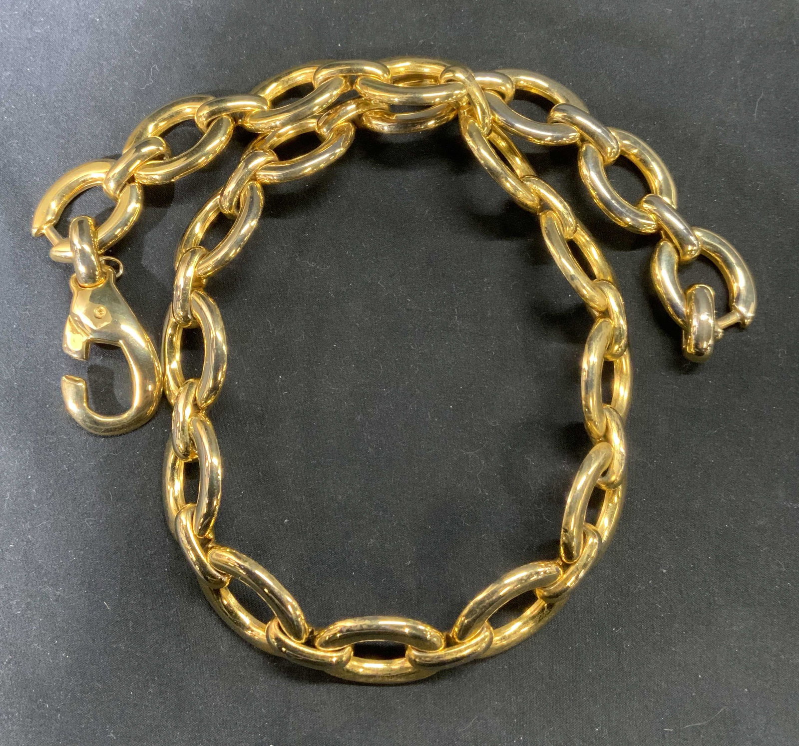 Vintage Signed Chunky Gold Tone Chain Necklace (1 of 5)