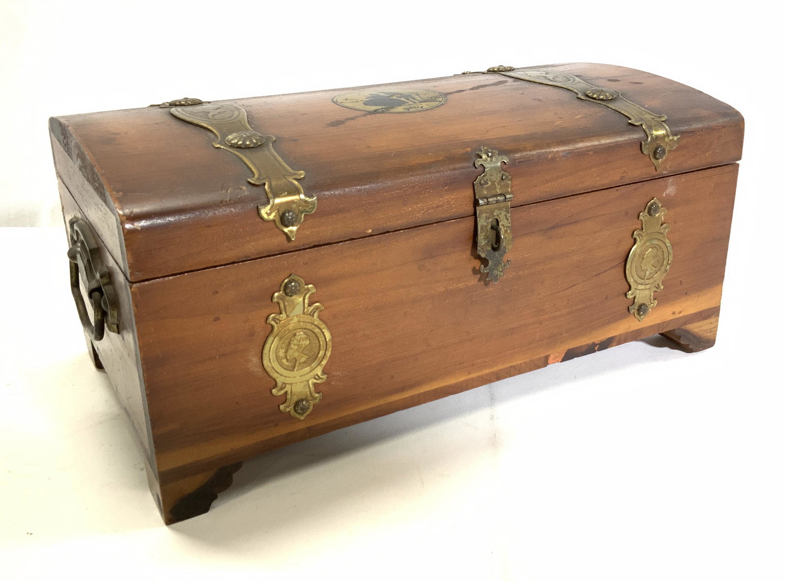 Handmade Wood Keepsake Box w Brass (1 of 7)