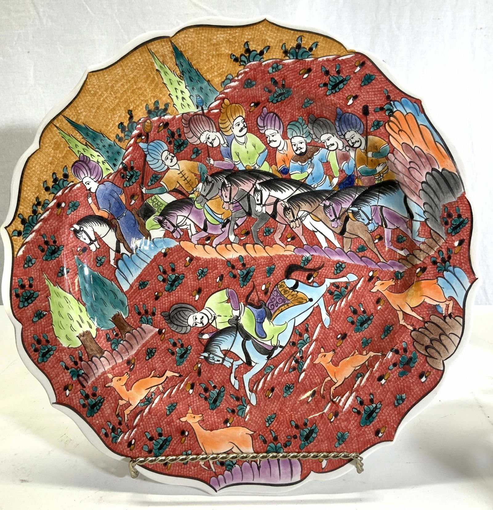 Hand Painted Signed Pakistani Ceramic Plate (1 of 7)