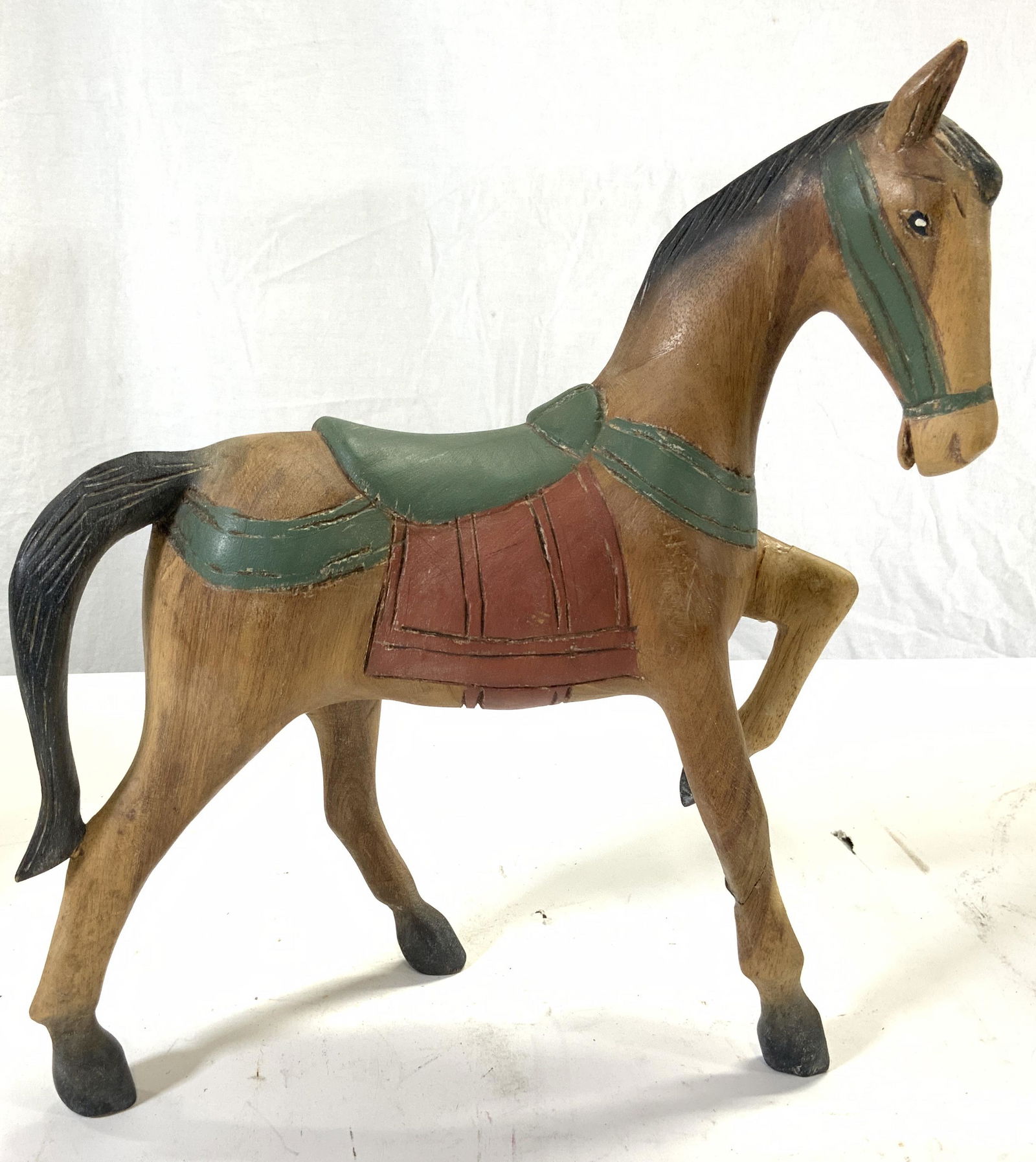 Vintage Hand Painted Carved Wooden Horse Figure (1 of 10)