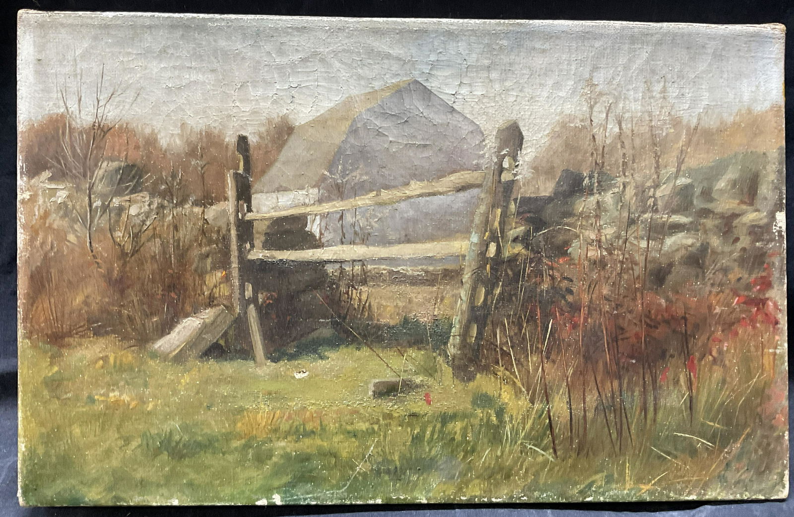 Antique Oil Canvas Landscape Painting (1 of 5)