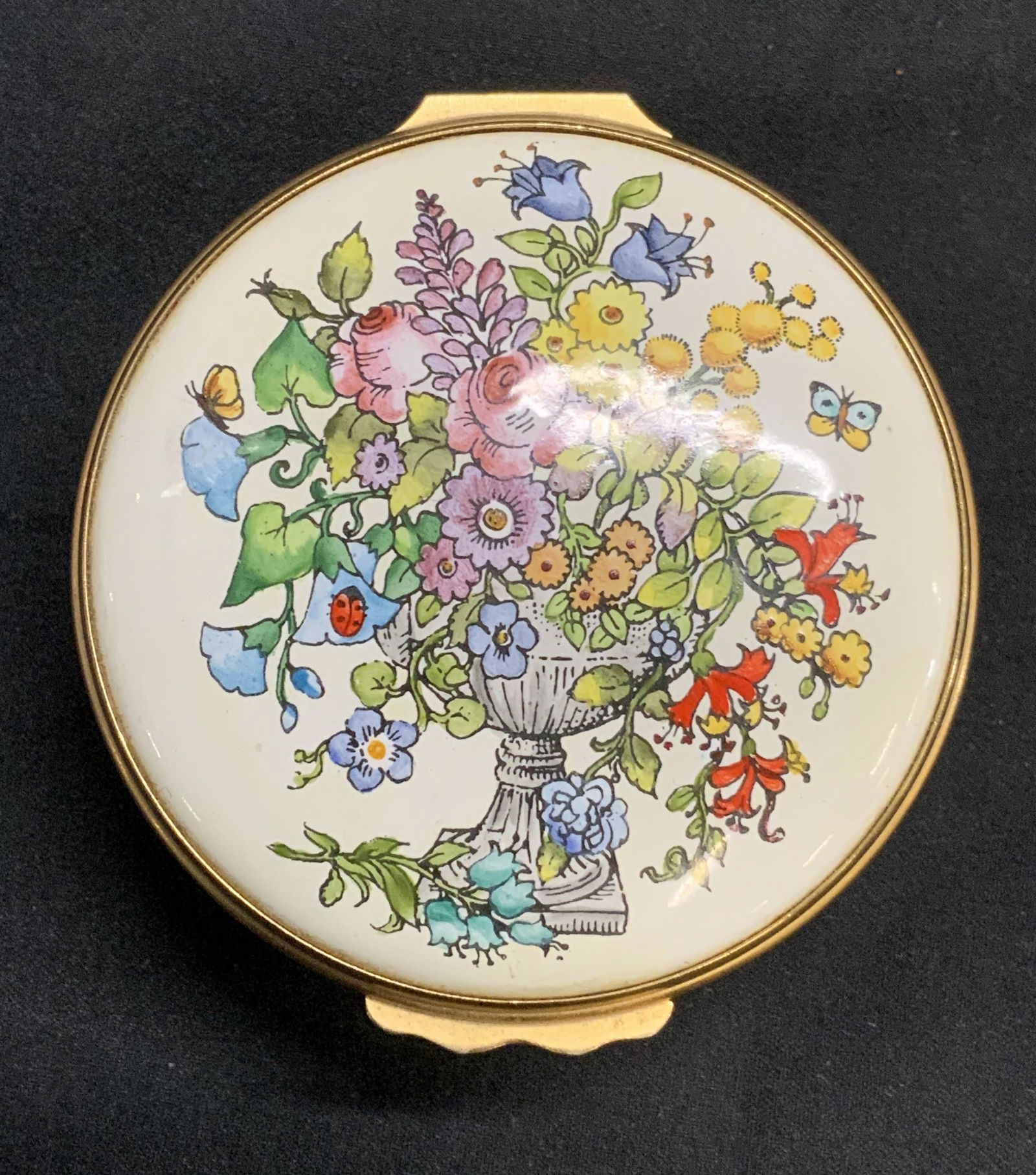 BILSTON & BATTERSEA Floral Enamel Trinket Box (1 of 7)