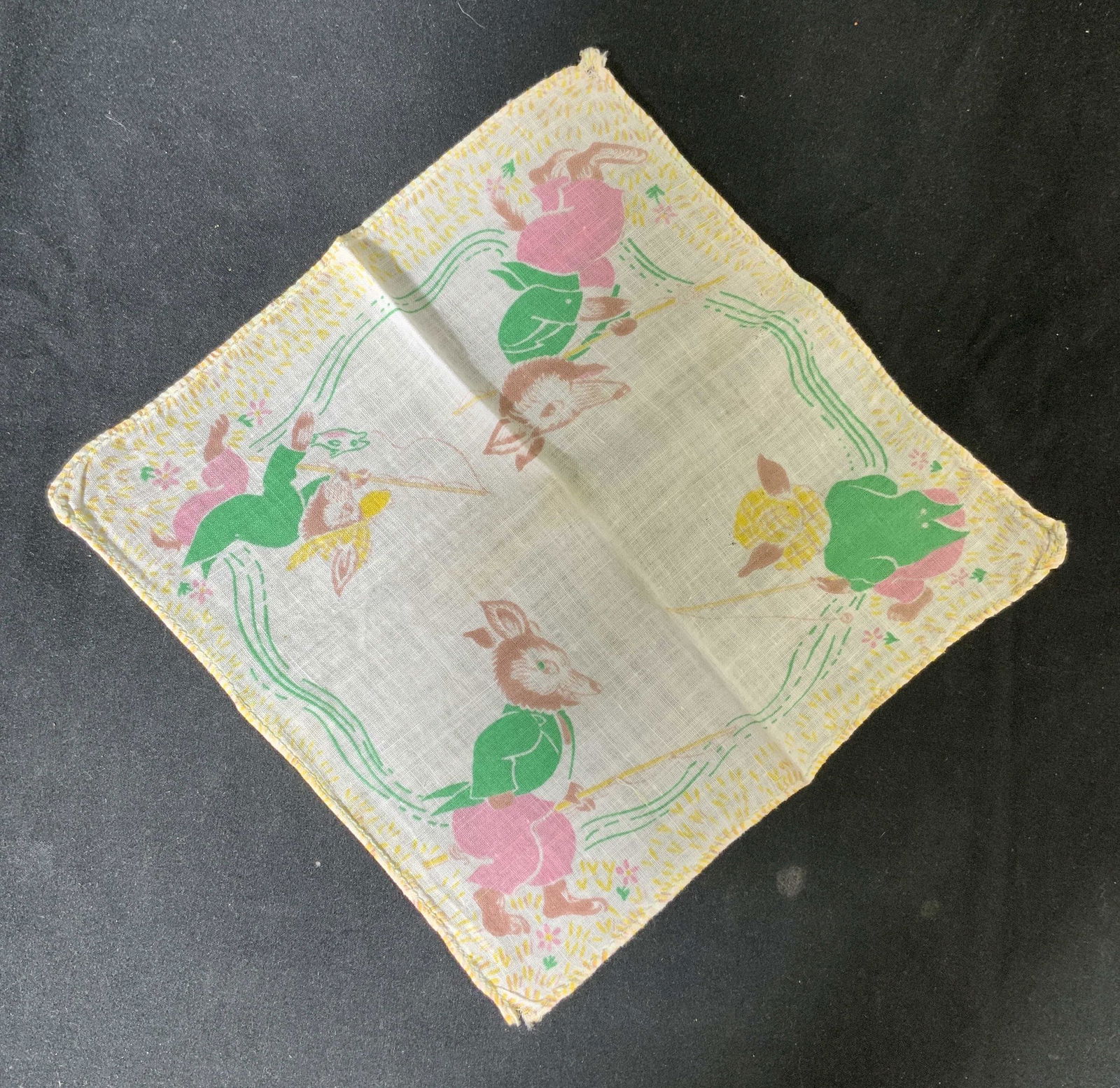 Vintage Printed Cotton Fox Hankie (1 of 6)