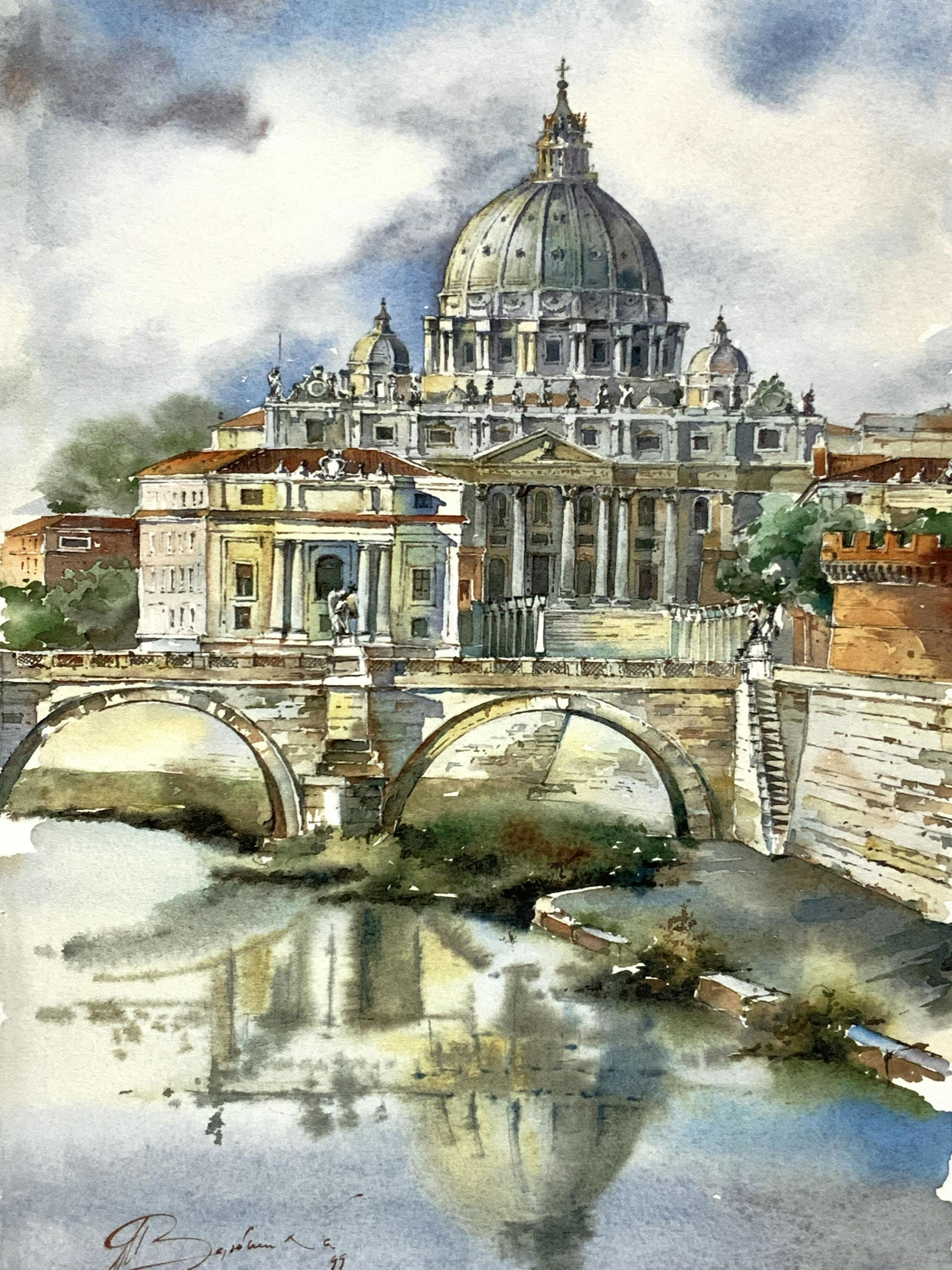 Sam Pietro Rome Signed St.Peters Basilica Litho (1 of 8)