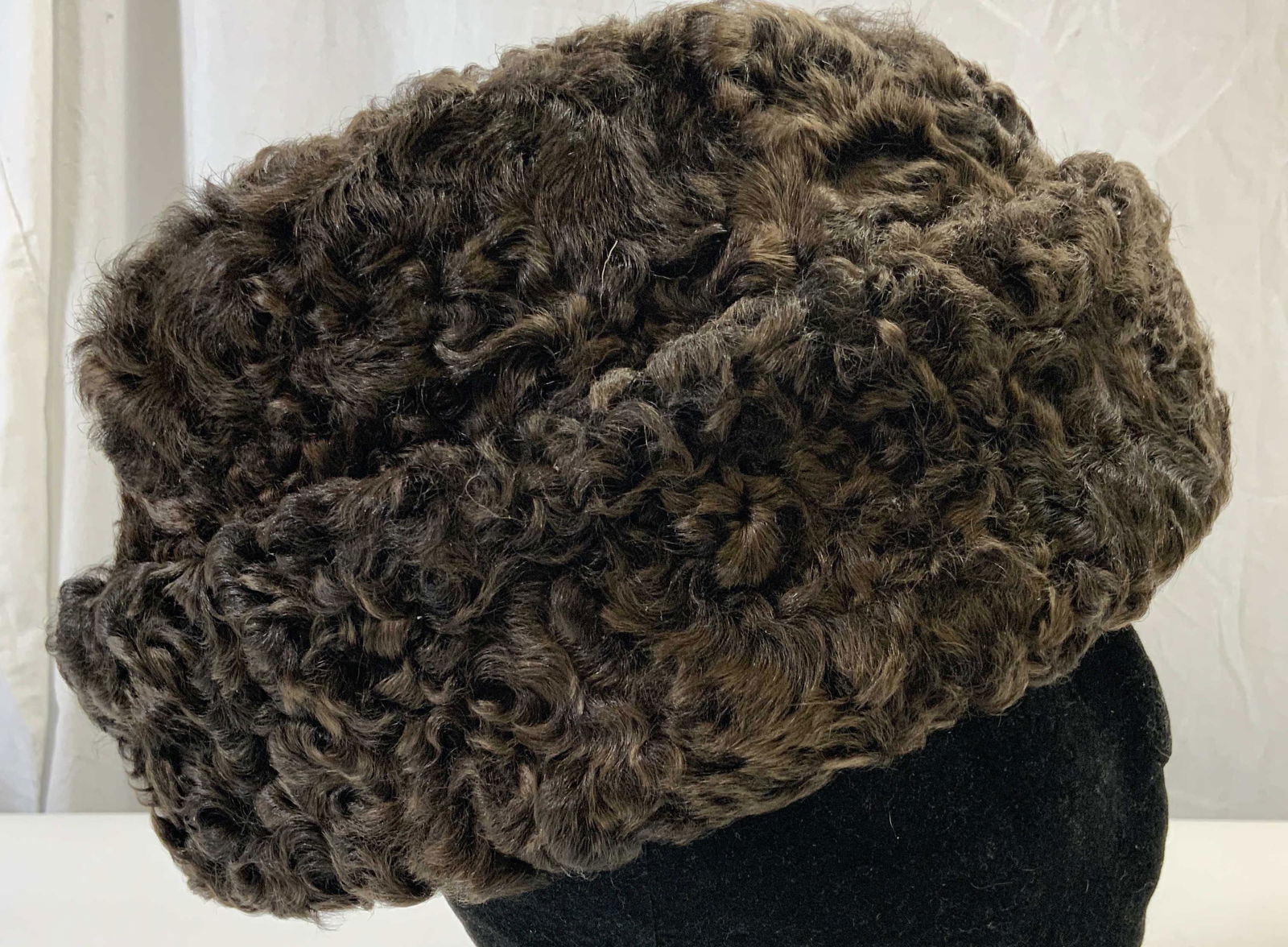 Persian Lamb Curly Lamb Hat In Brown (1 of 7)