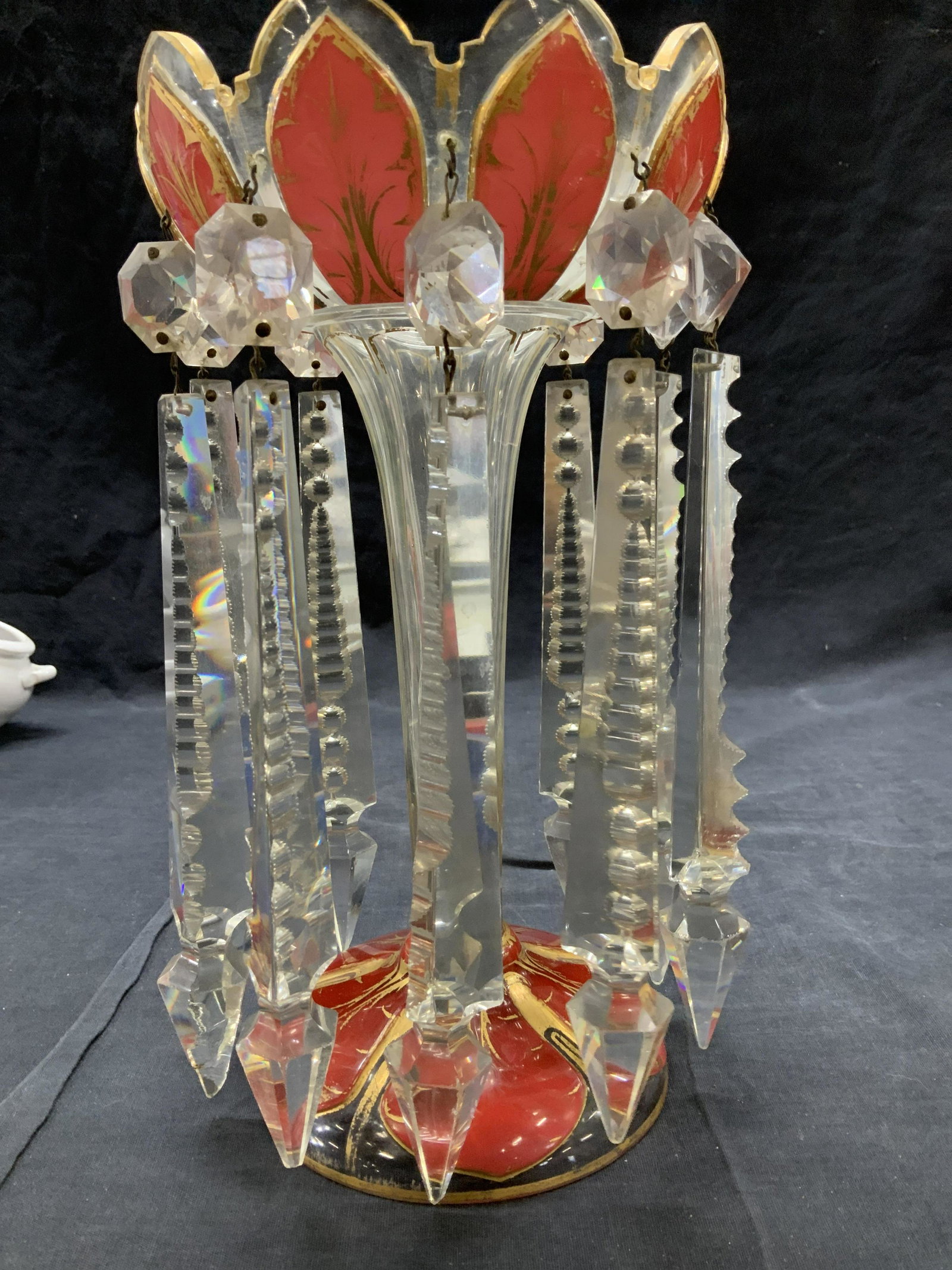 Hand Painted Lustre w Crystal Prisms (1 of 7)