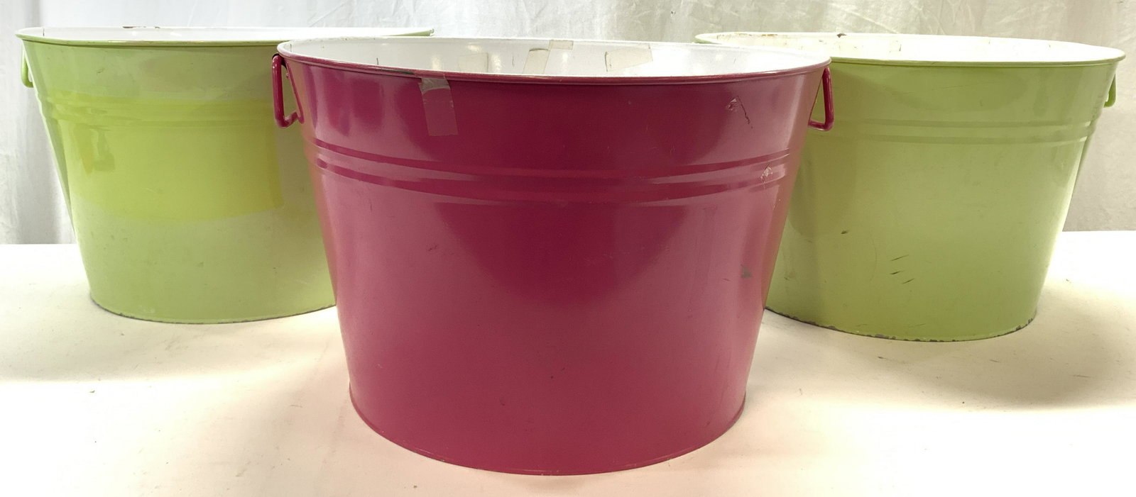 SUMMERVILLE Lot 3 Metal Buckets W Handles (1 of 8)