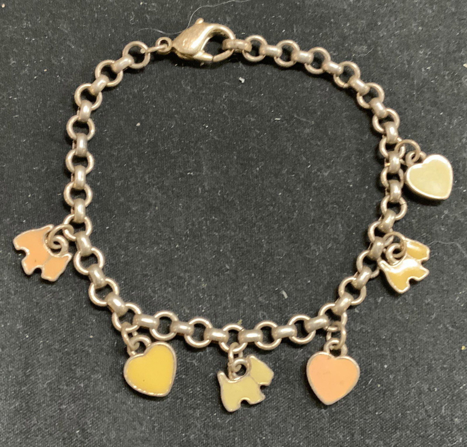 Heart & Scottie Dog Enamel Charm Bracelet (1 of 6)