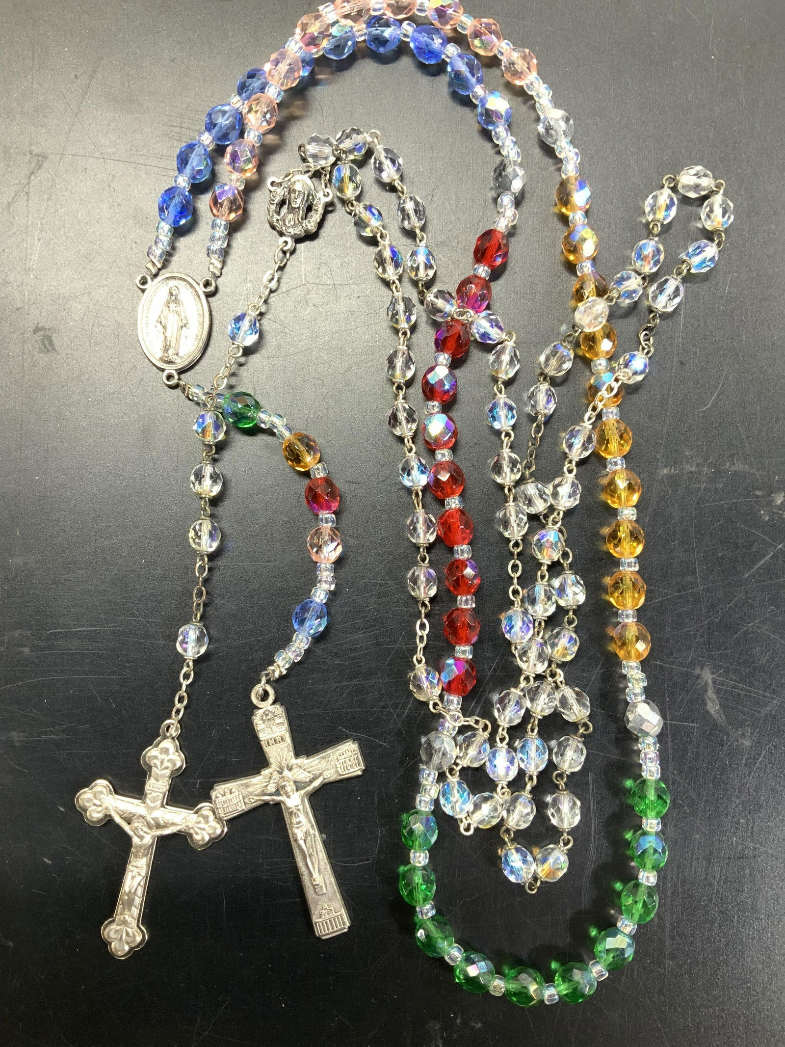Aurora Borealis Crucifix Necklaces/Rosary, 4 (1 of 8)