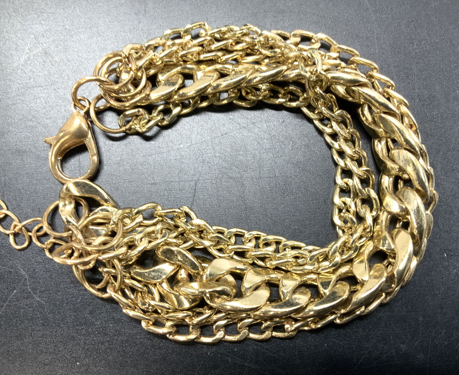 Heavy Gold Tone Multi Chain Bracelet (1 of 5)