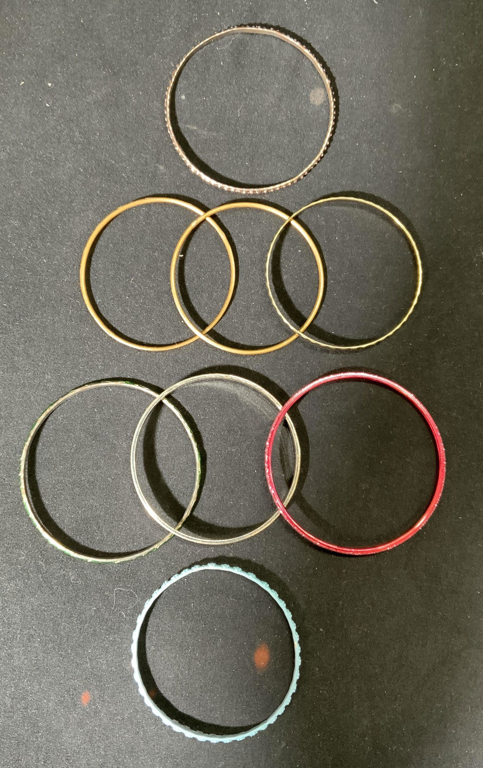 Group 8 Gold, Silver Tone & Enamel Bangles (1 of 7)