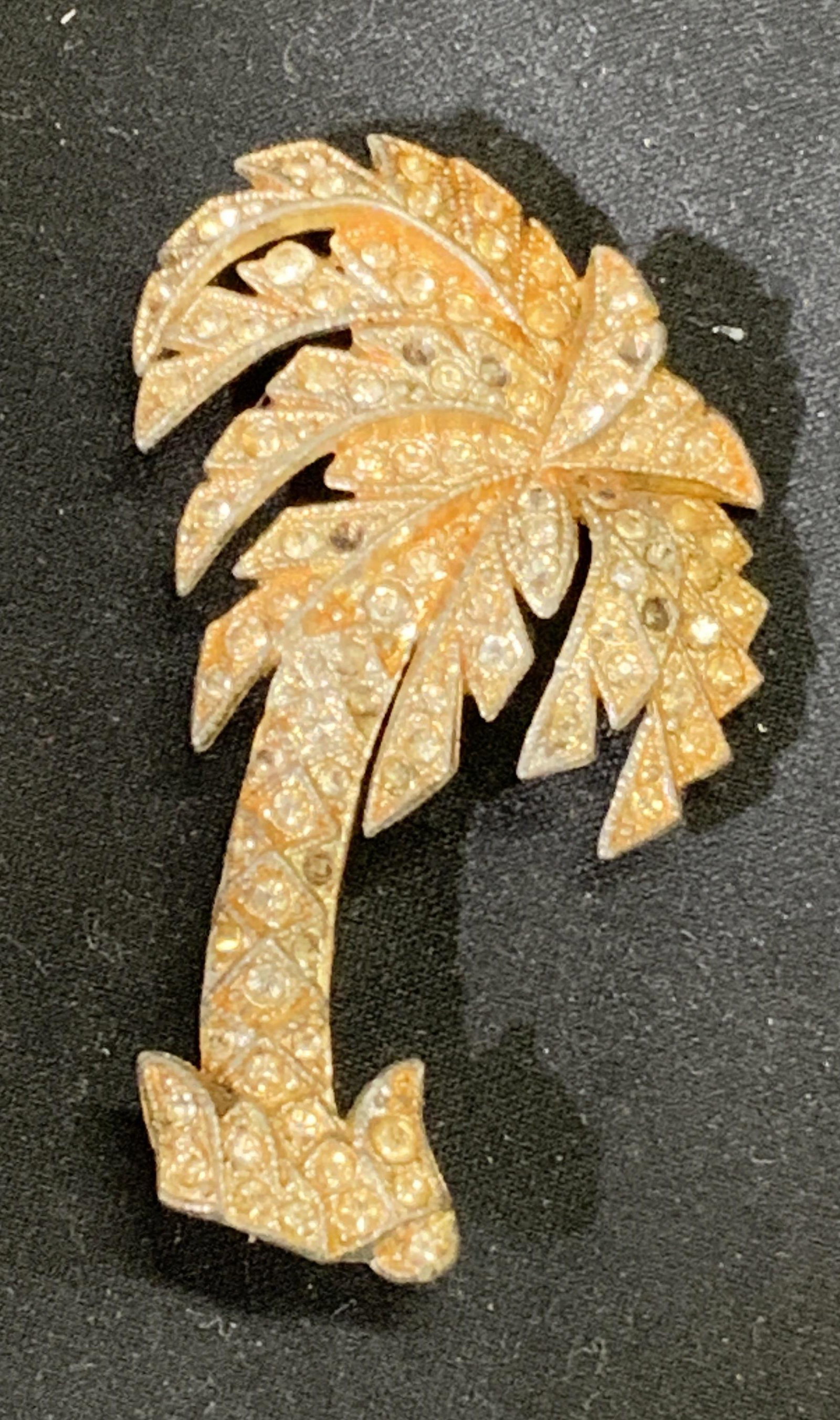 STONEHILL MIAMI Silver Tone Palm Tree Brooch (1 of 6)