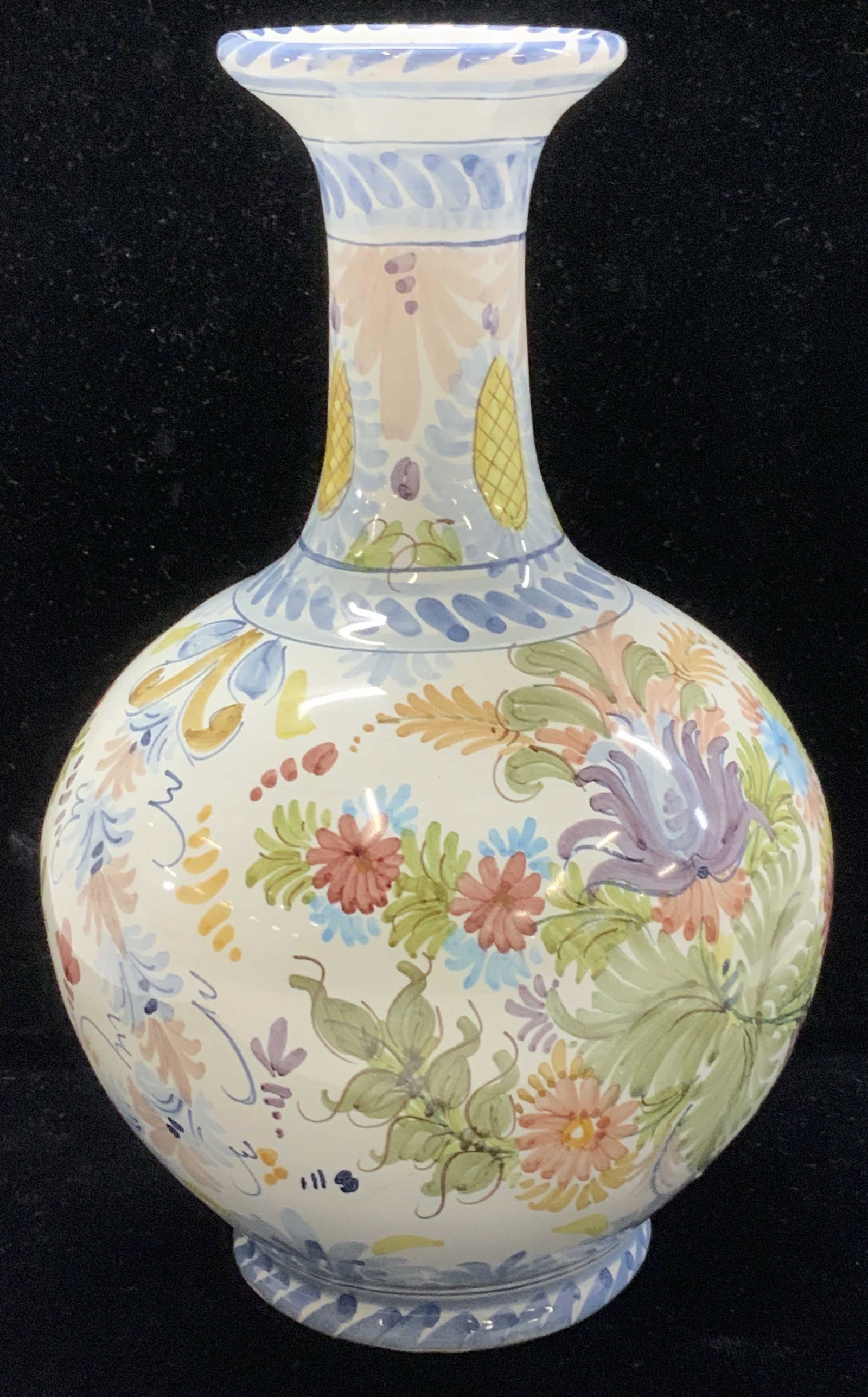 SEVILLARTE Hand Panted Ceramic Flower Vase, Spain (1 of 6)