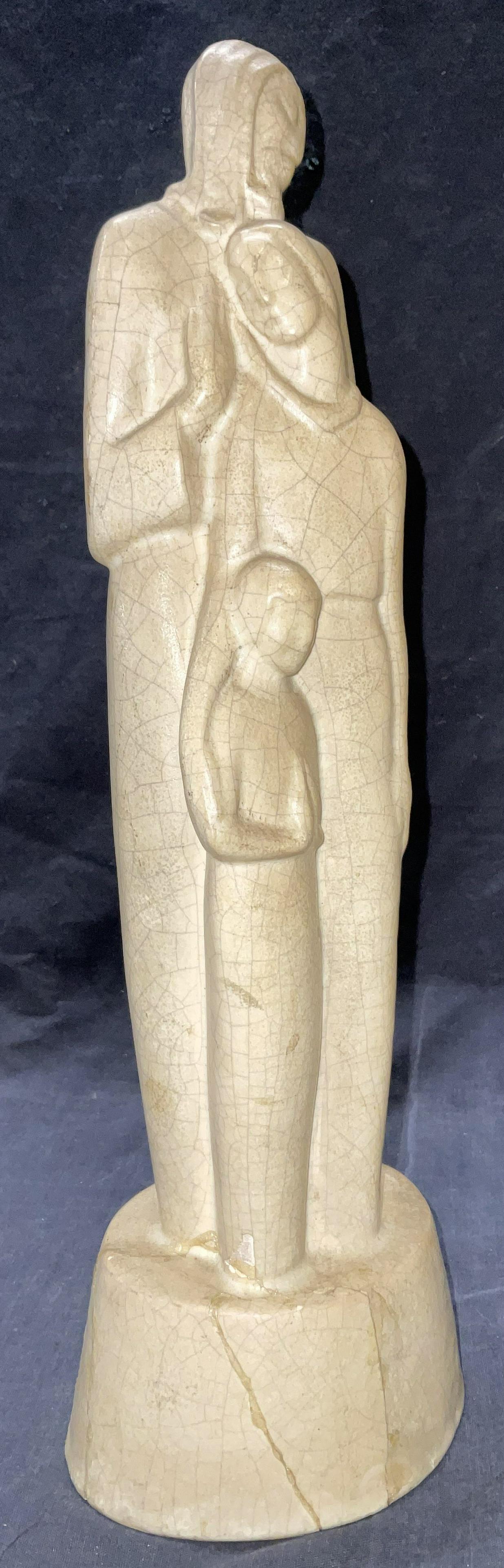 Faux Stone Cast Plaster Family Sculpture (1 of 6)