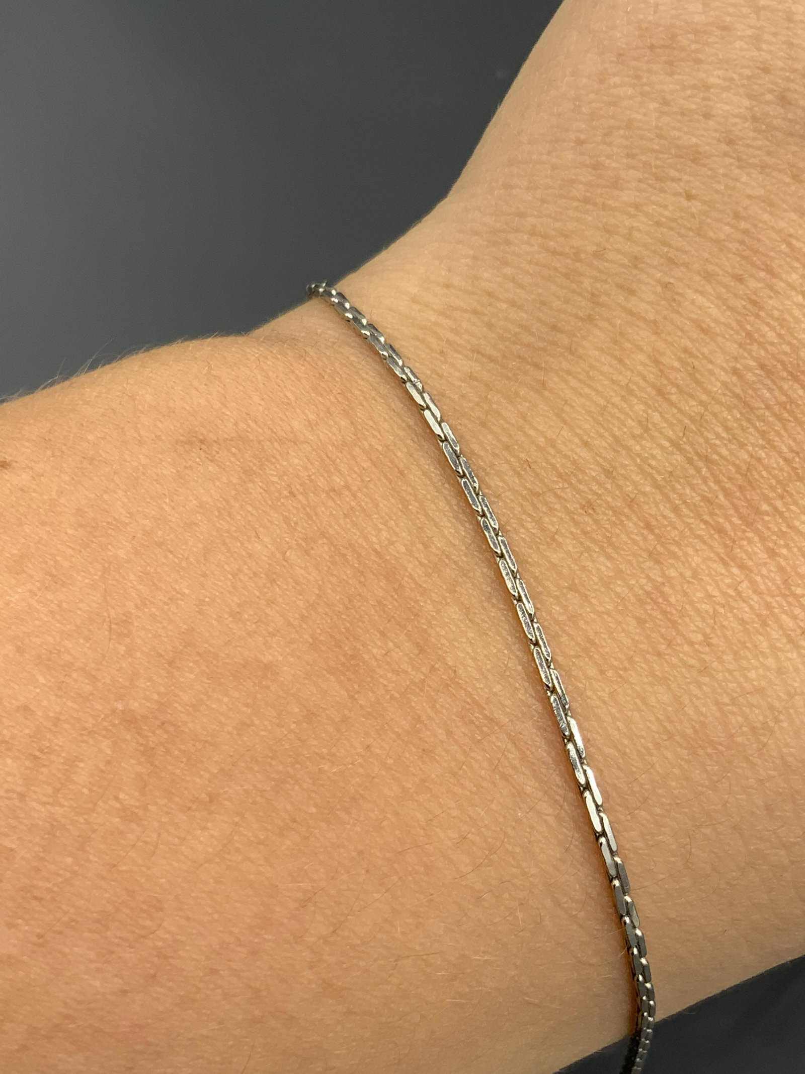 NS Minimalist Box Chain Bracelet, Jewelry: NS (nickel silver) minimalist box chain bracelet. Marked NS on charm adjacent to c-spring clasp. Bracelet length measures approx 9 inches. jewelry, accessories, Fashion Jewelry, Estate Jewelry, Costum
