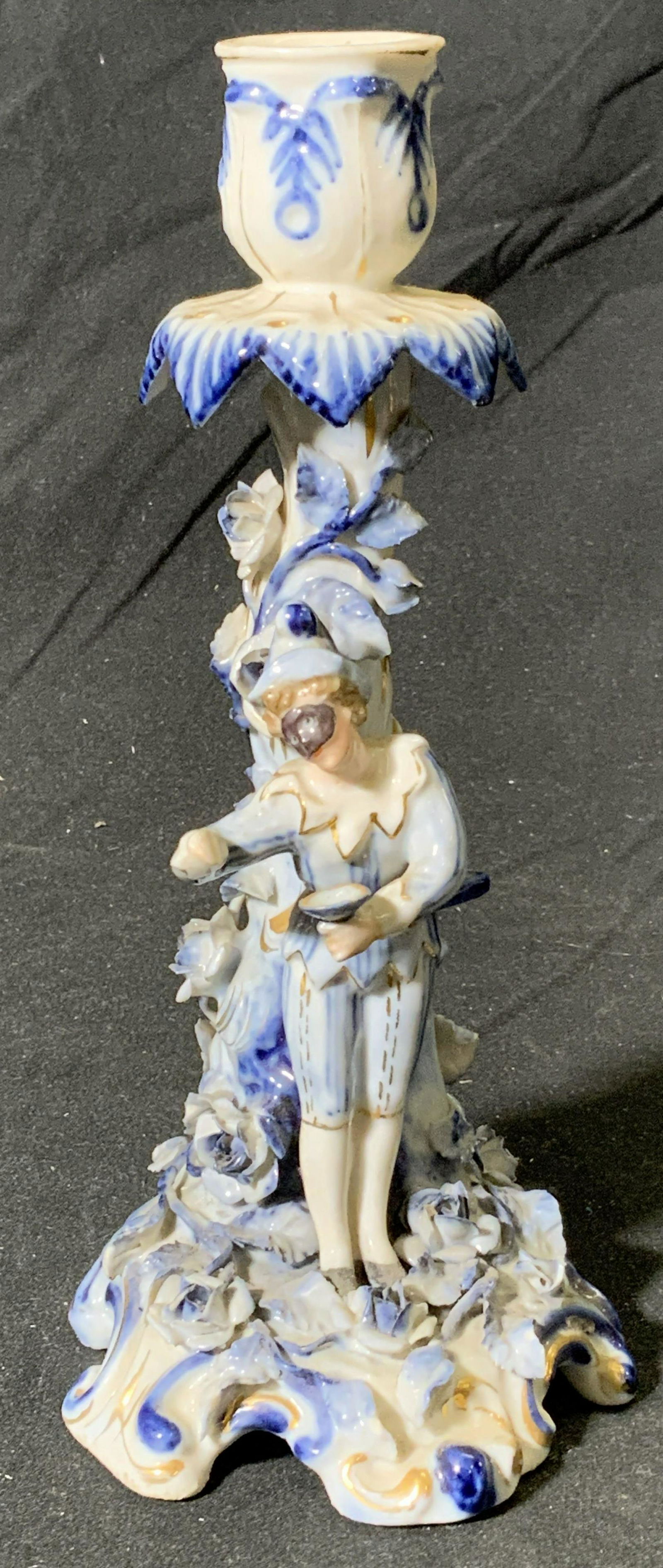 Vintage Porcelain Jester Candlestick, Germany (1 of 7)