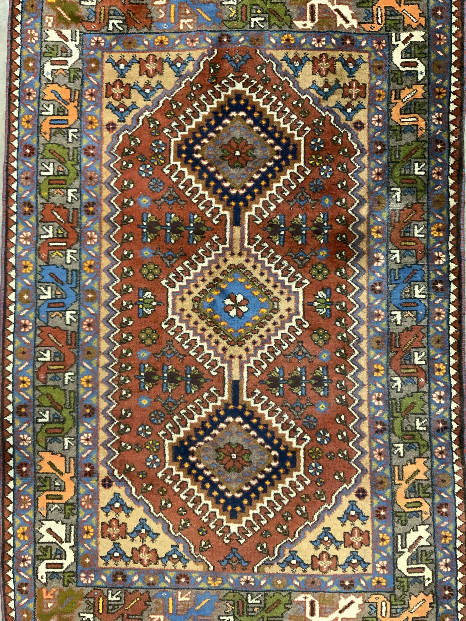 Vintage Handmade Persian Shiraz Wool Rug (1 of 8)