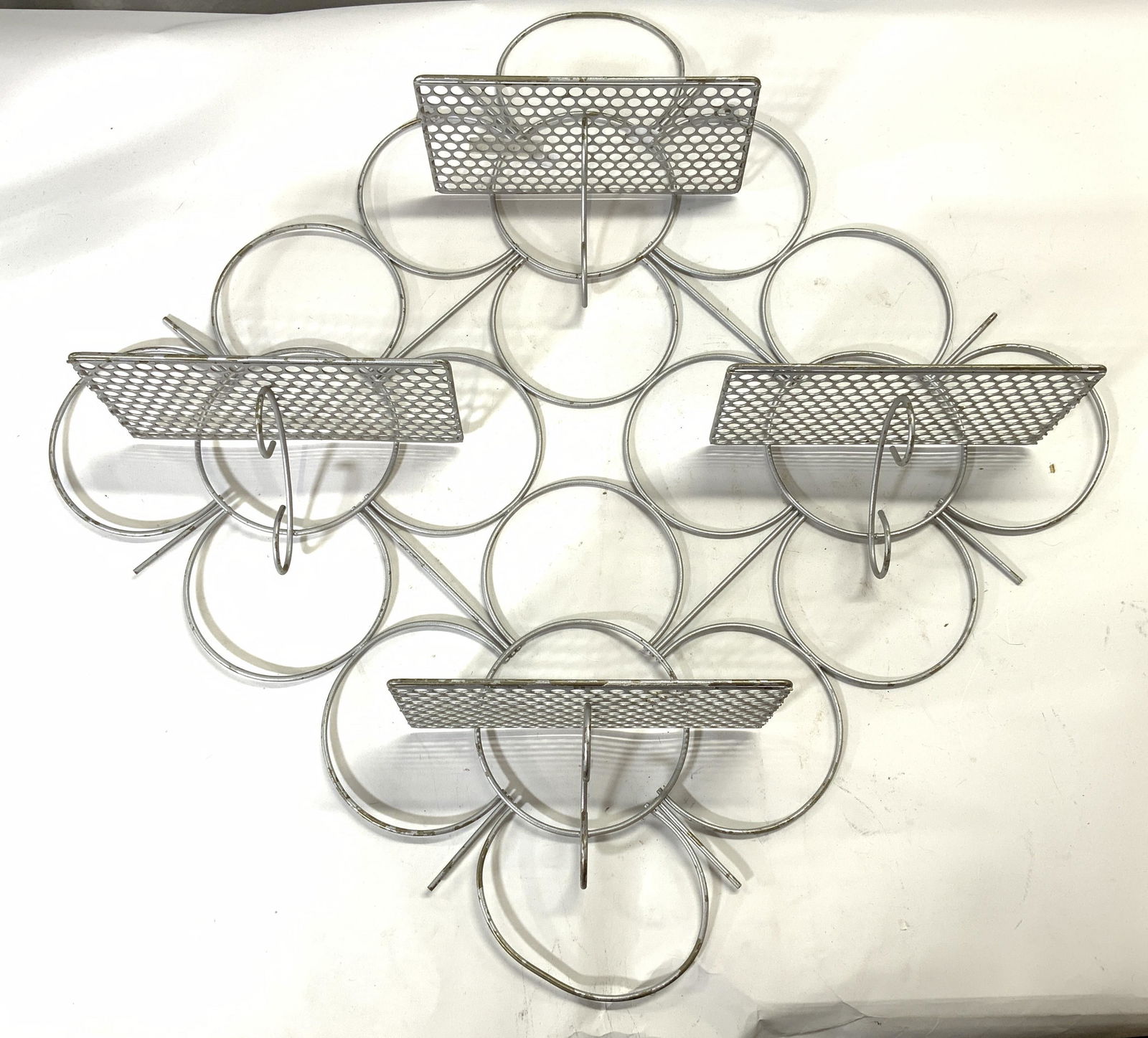 Vintage Metal 4 Platform Wall Shelf (1 of 6)