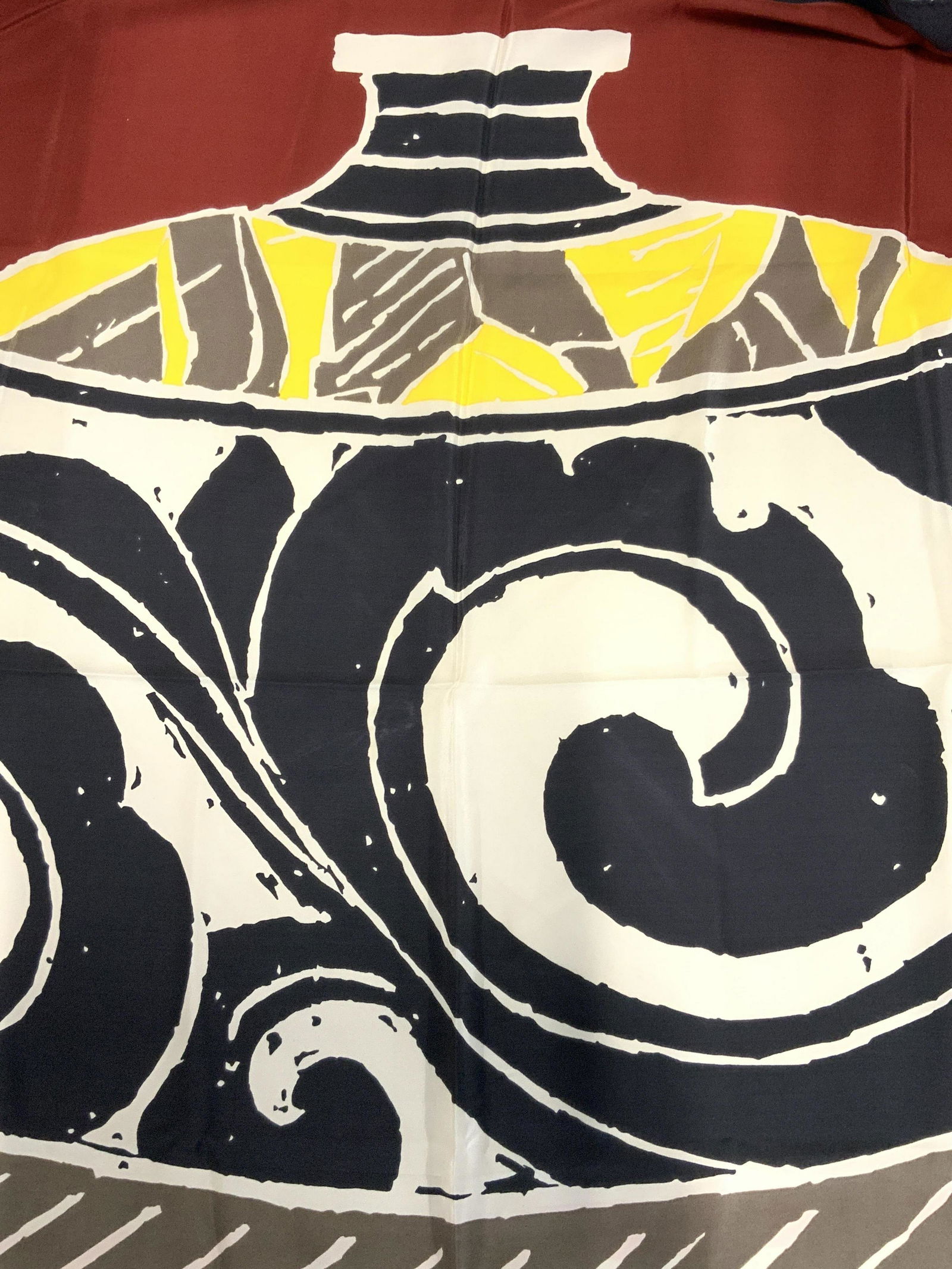 MONTANA Signed Hand Rolled Silk Scarf, Italy (1 of 8)