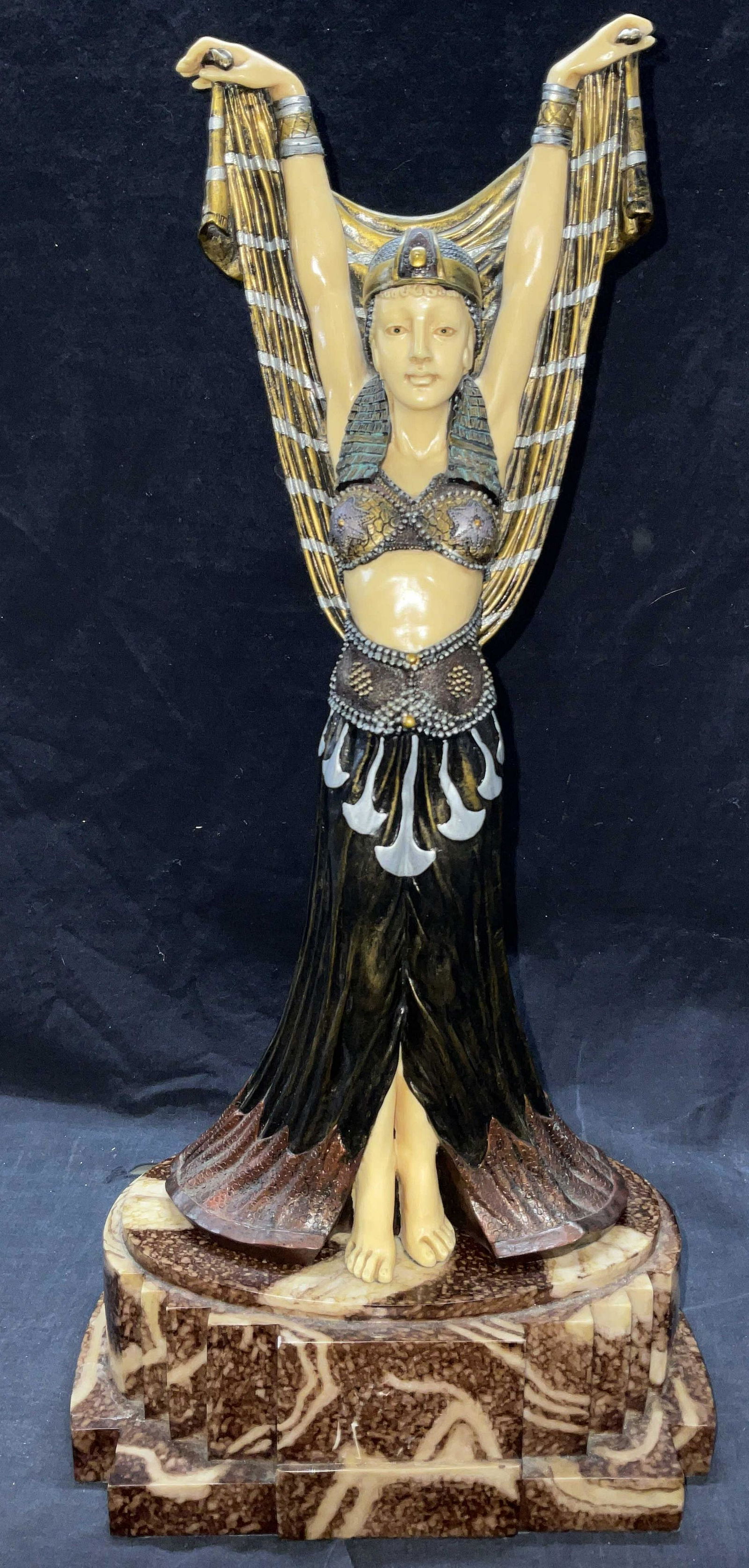 Art Deco Resin Sculpture of Woman, Chiparus Repro (0364) on Feb 08