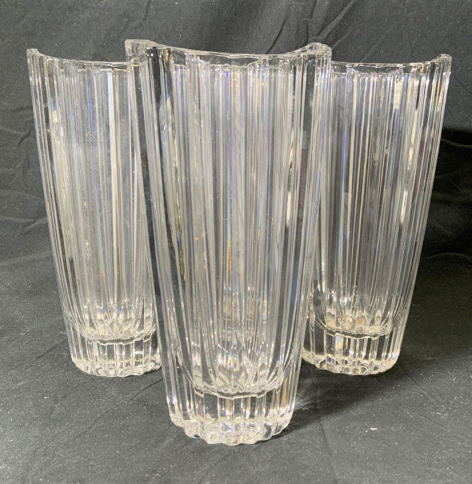 Set 3 Cut Crystal Vases (1 of 6)