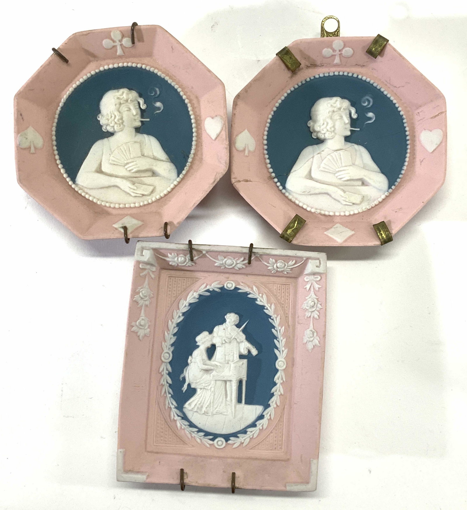 Set 3 Pink Jasper Ware Wall Decor (1 of 6)