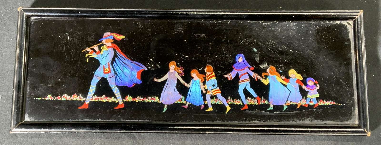Vintage Pied Piper Framed Iridescent Folk Art (1 of 8)