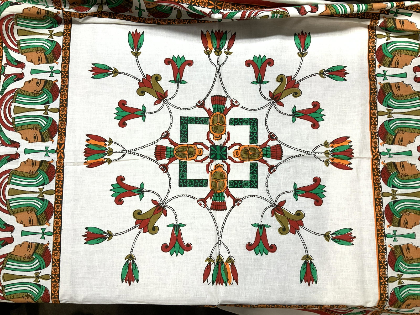 Egyptian Pharaoh Linen Square Tablecloth (1 of 7)