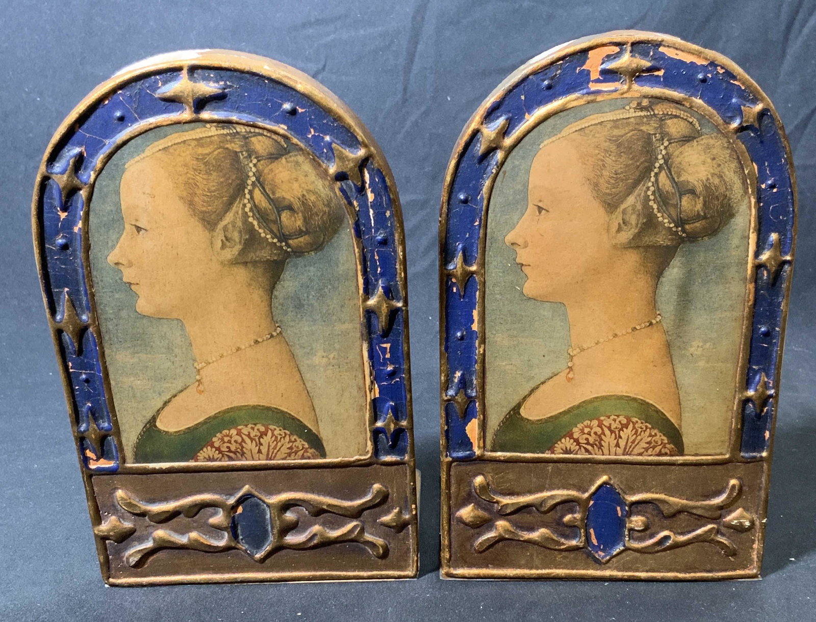 Vintage Renaissance Style Portrait Bookends (1 of 6)
