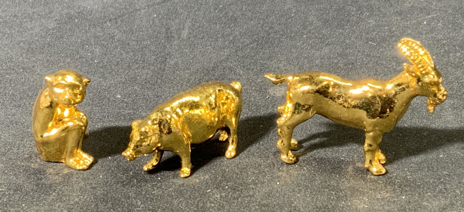 Group 3 Gold Tone Miniature Animal Figurines (1 of 7)