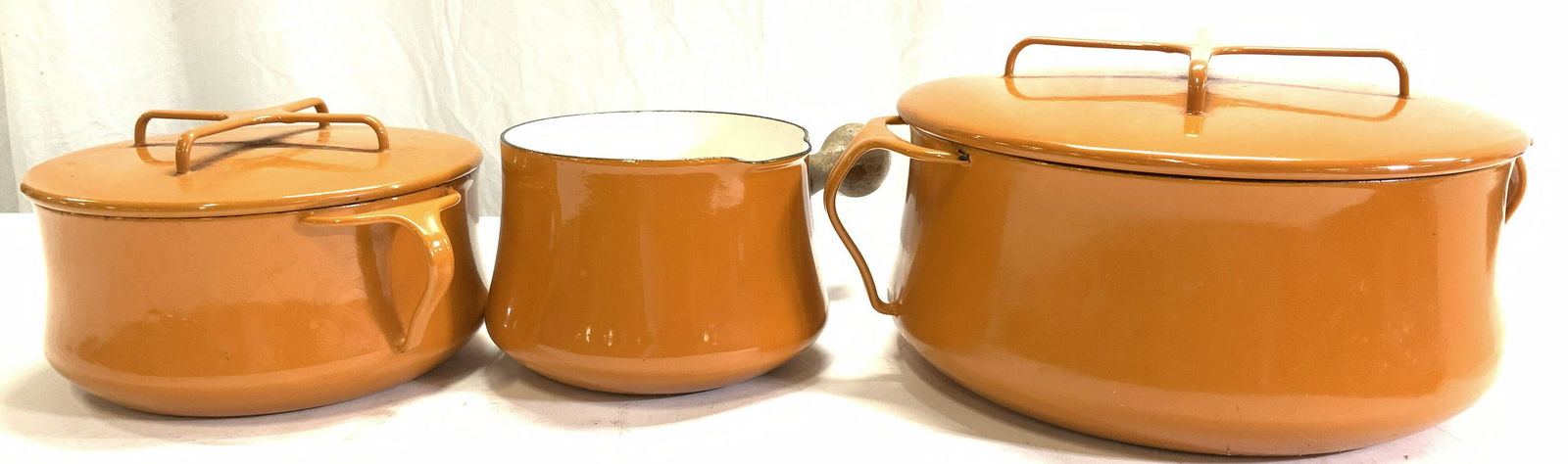 Set 5 Dansk Enamel Pots w Lids, France (1 of 8)