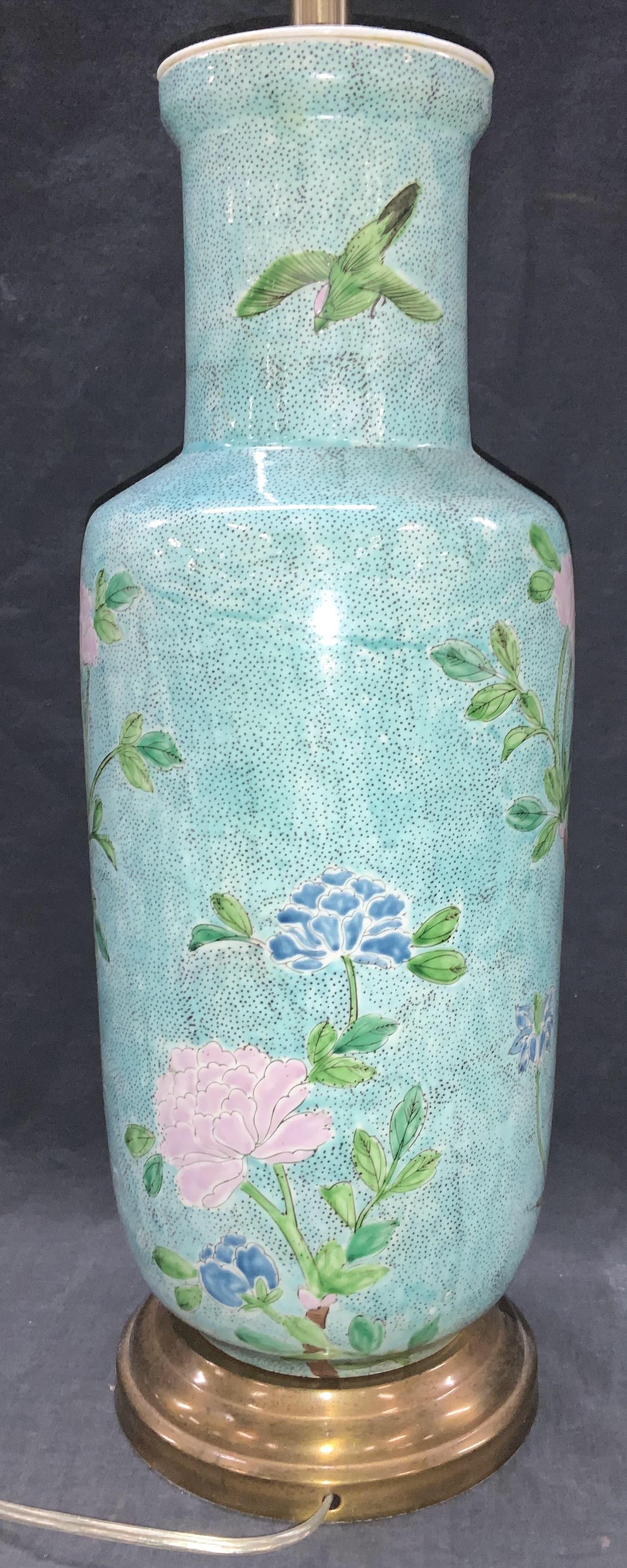 Asian Chinoiserie Heavy Porcelain Table Lamp (1 of 8)
