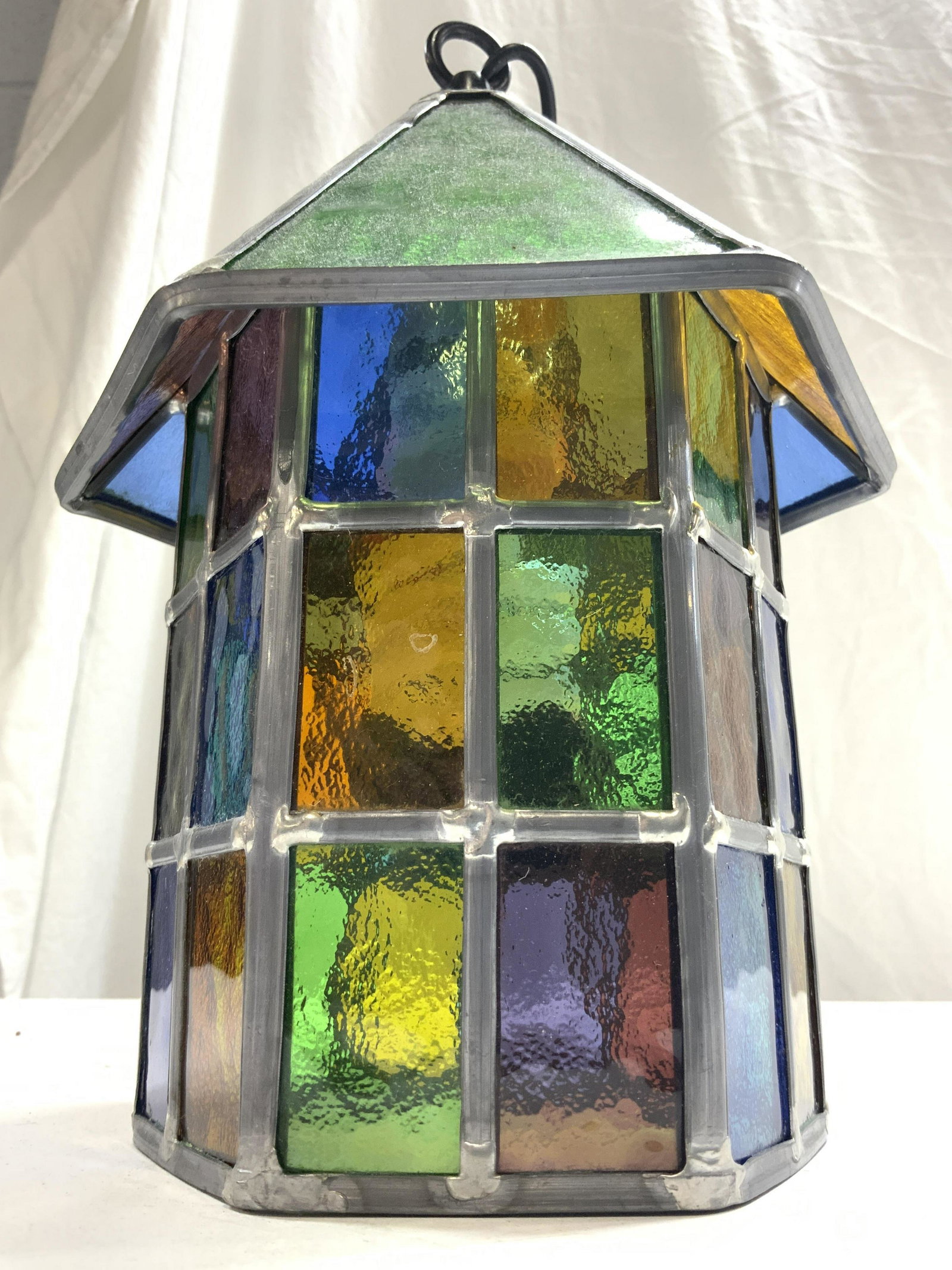 Stained Glass Art Glass Ceiling Lantern (1 of 6)