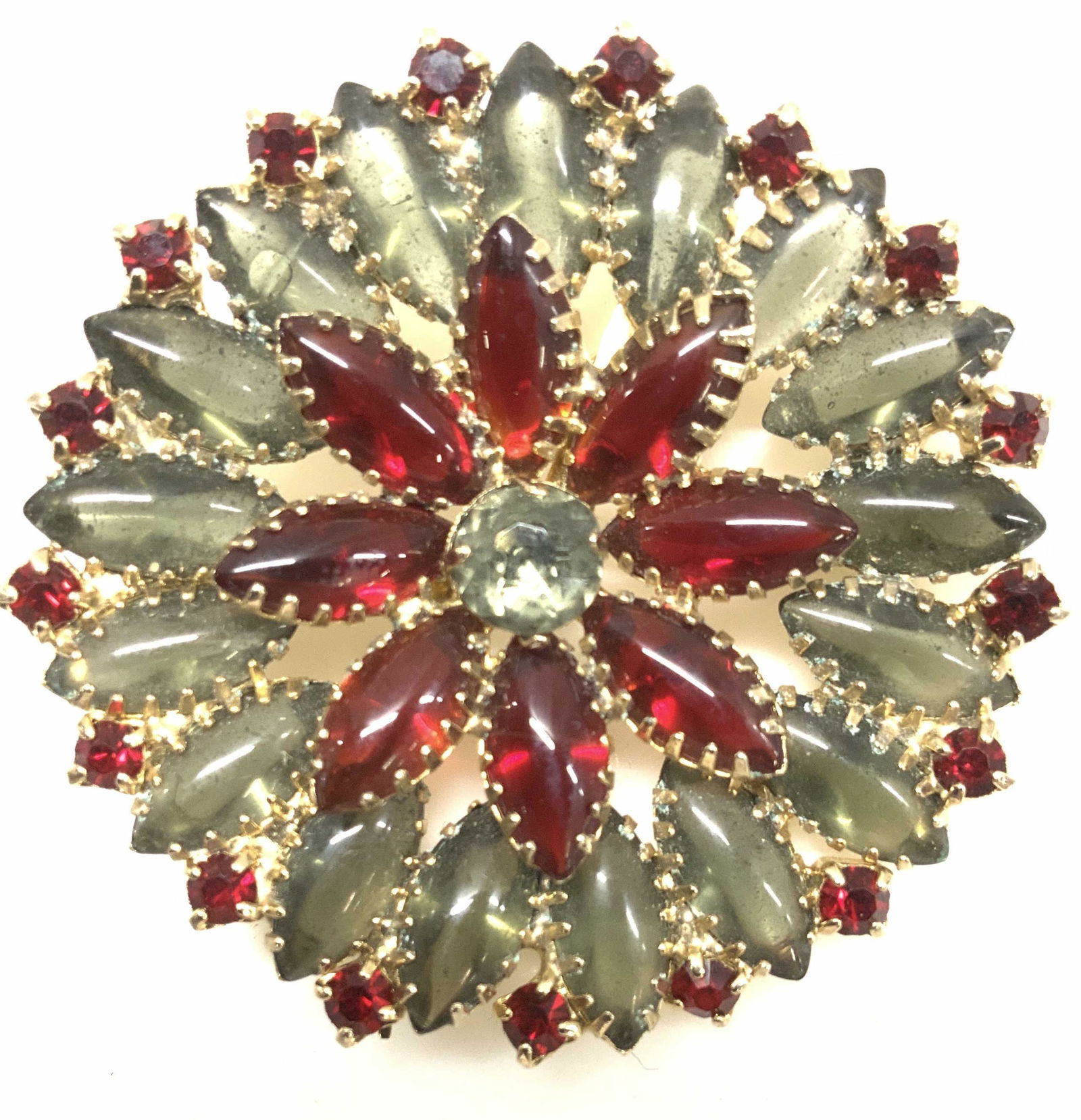 Bejeweled Regency Glass Brooch, c.1940s (1 of 6)
