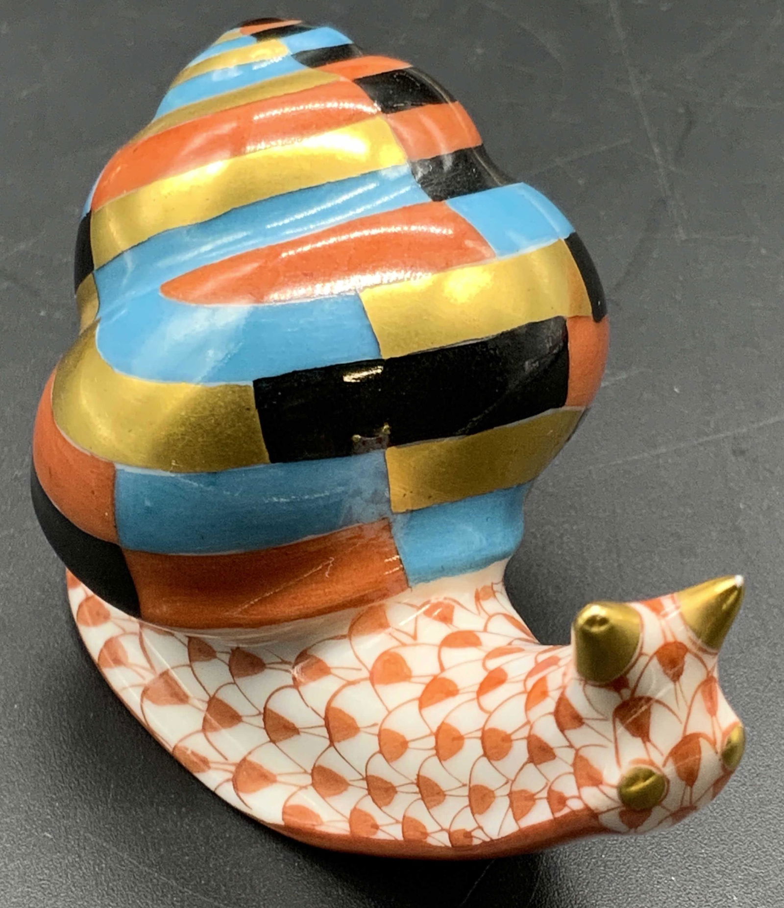 HEREND HUNGARY Porcelain Fishnet Snail Figural (1 of 14)